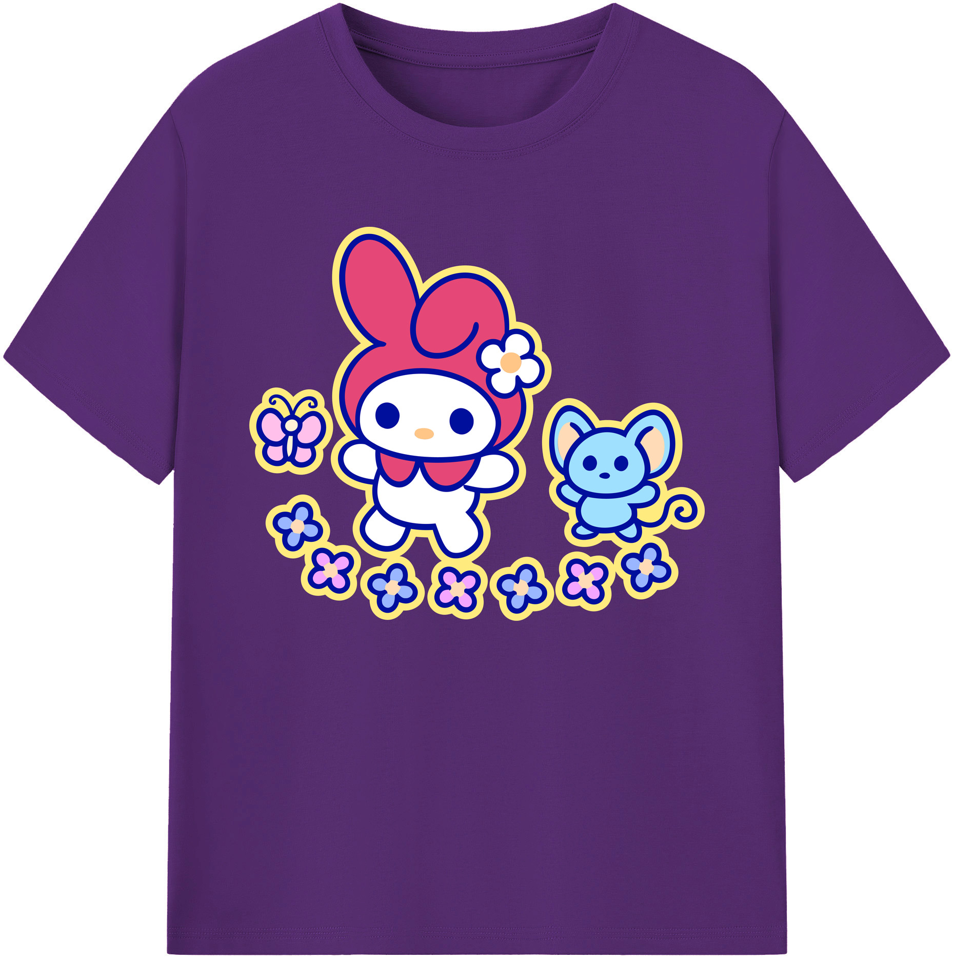 （画像用） Hello Kitty ハローキティ 綿100％ メンズ半袖Tシャツ｜肌触りやわらか＆通気性