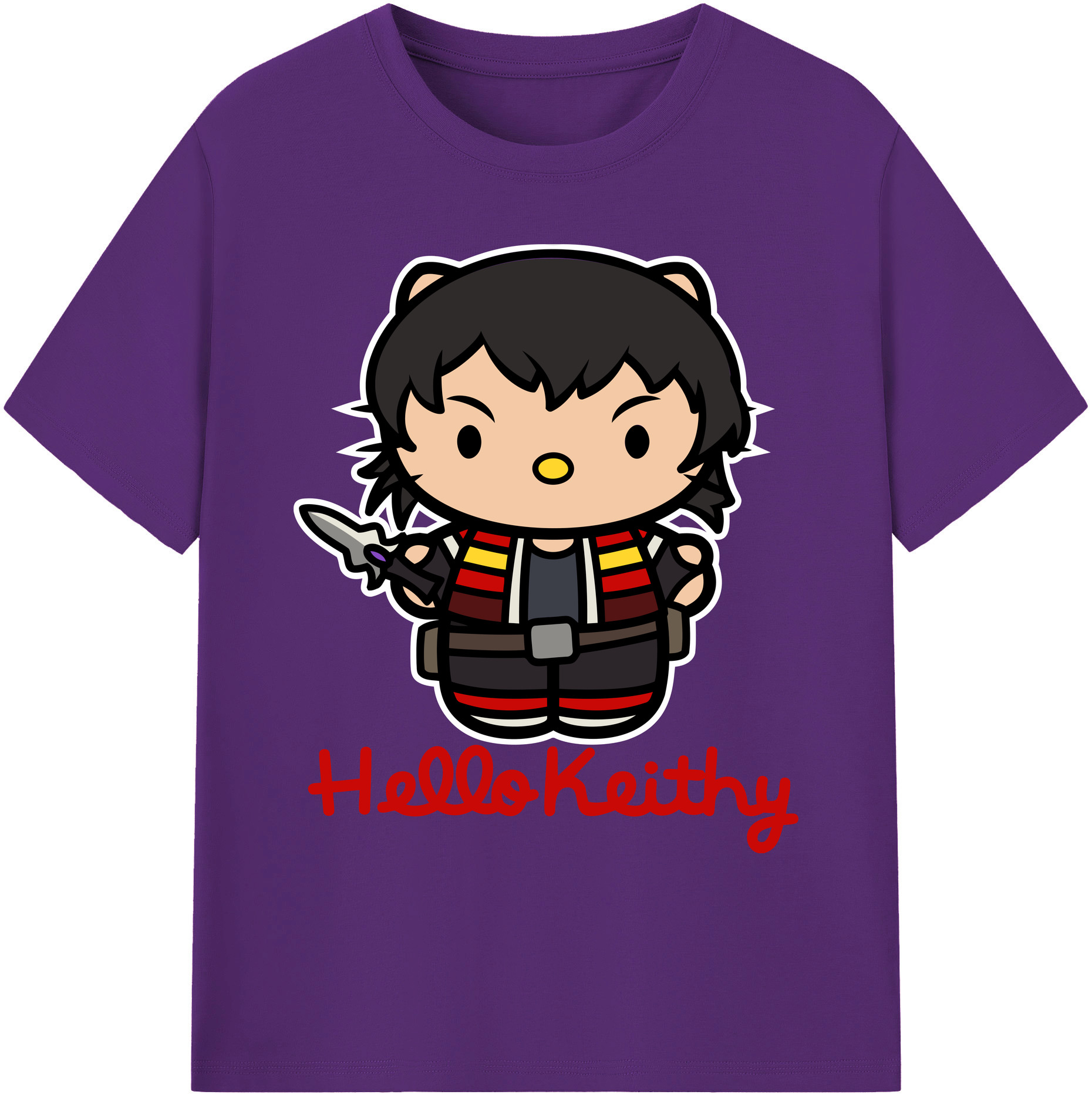 （画像用） Hello Kitty ハローキティ 綿100％ メンズ半袖Tシャツ｜肌触りやわらか＆通気性