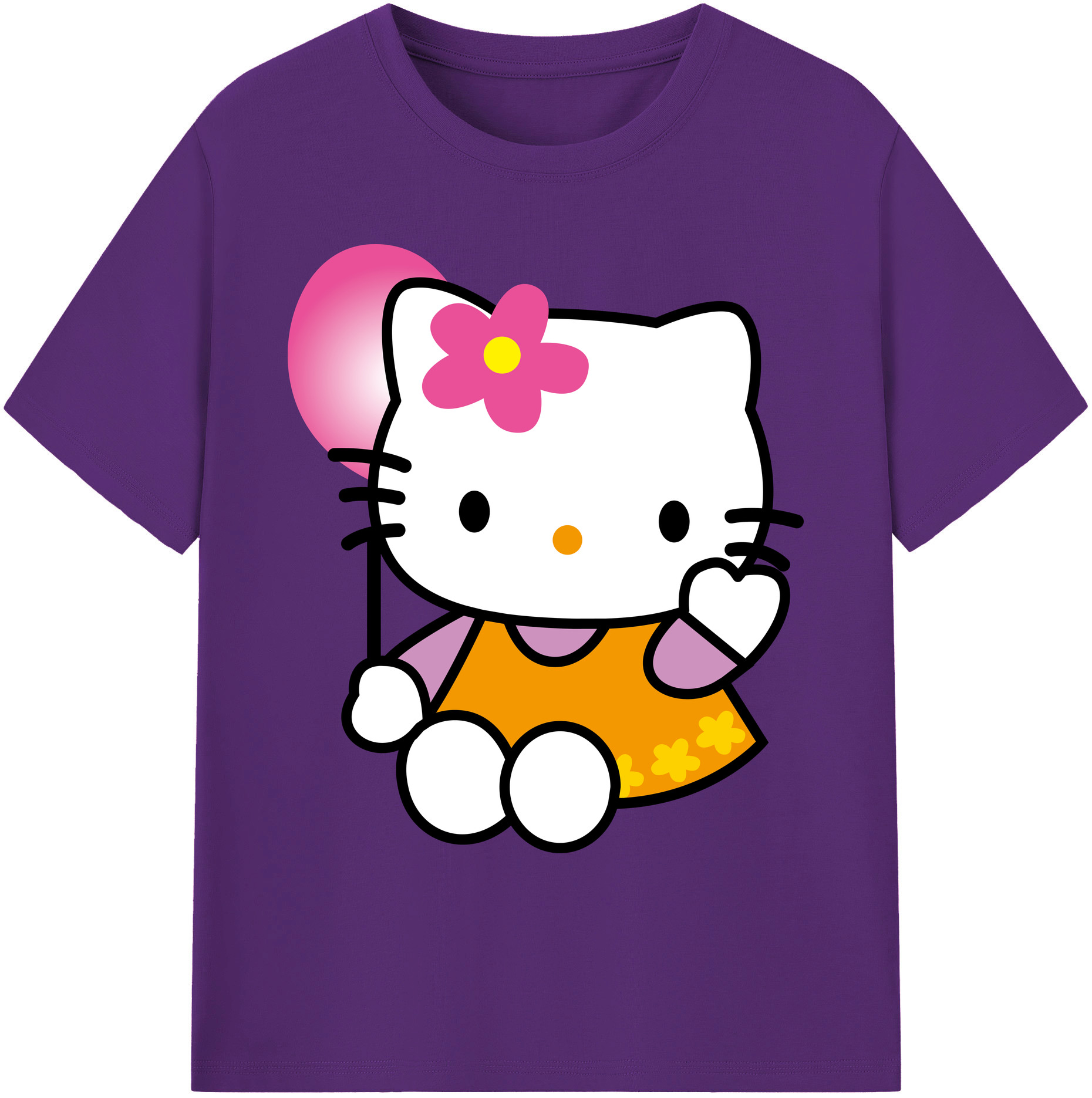 （画像用） Hello Kitty ハローキティ 綿100％ メンズ半袖Tシャツ｜肌触りやわらか＆通気性