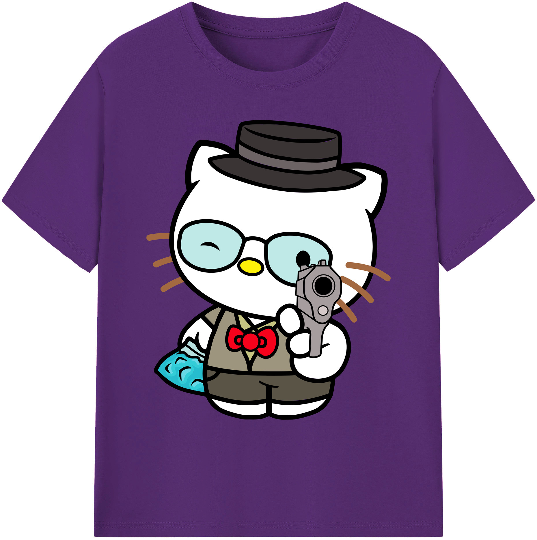 （画像用） Hello Kitty ハローキティ 綿100％ メンズ半袖Tシャツ｜肌触りやわらか＆通気性