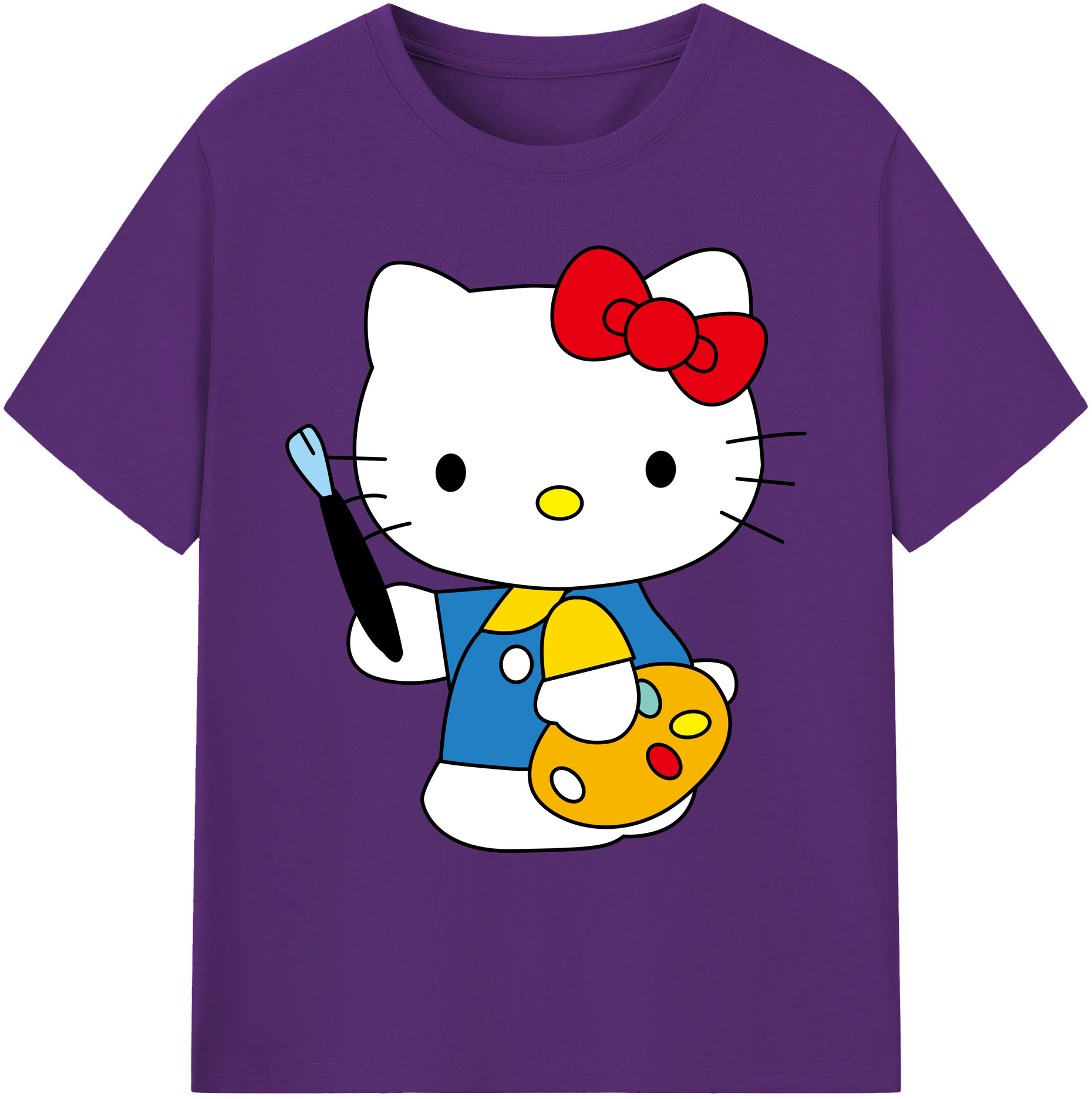 （画像用） Hello Kitty ハローキティ 綿100％ メンズ半袖Tシャツ｜肌触りやわらか＆通気性