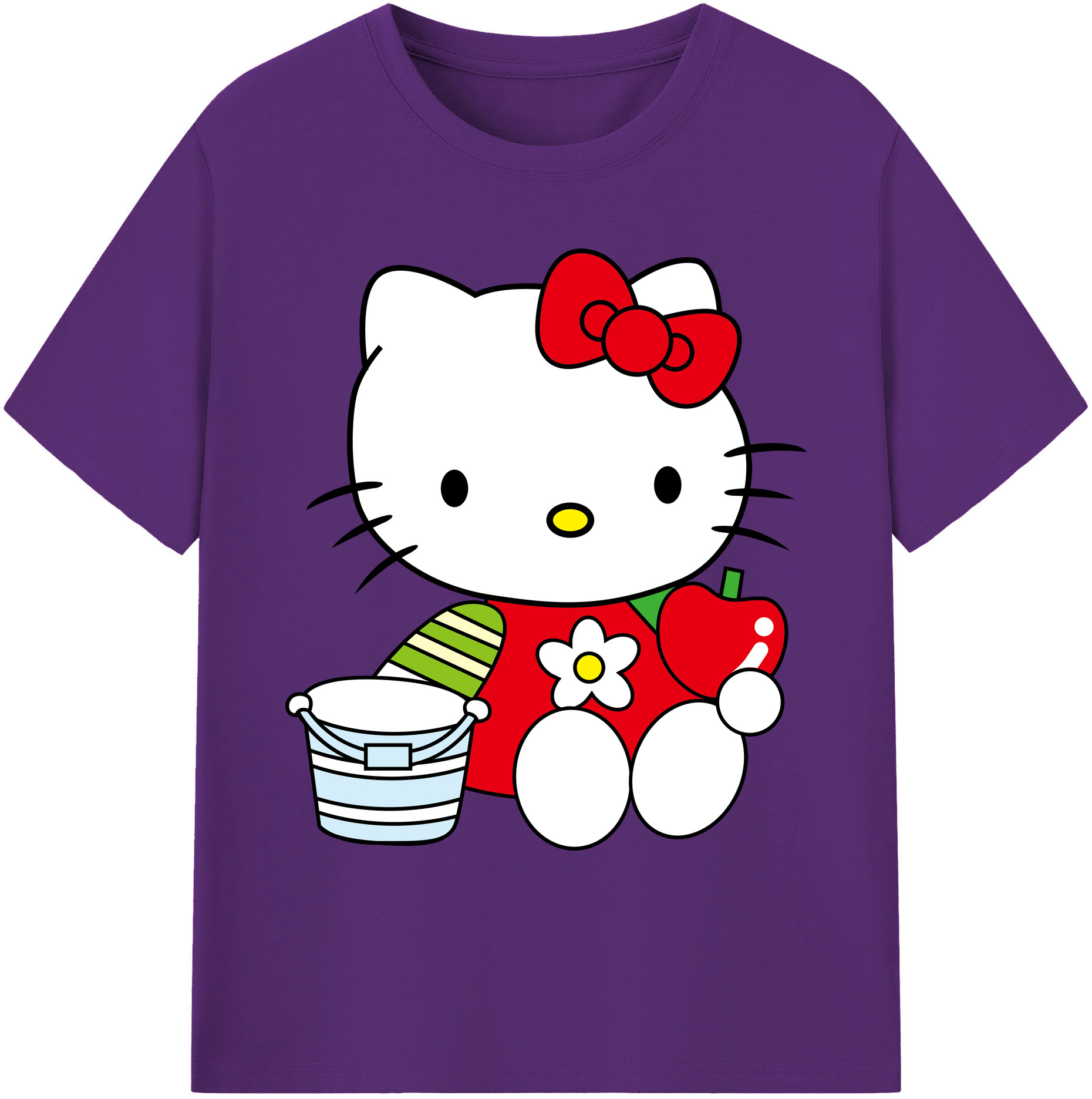 （画像用） Hello Kitty ハローキティ 綿100％ メンズ半袖Tシャツ｜肌触りやわらか＆通気性