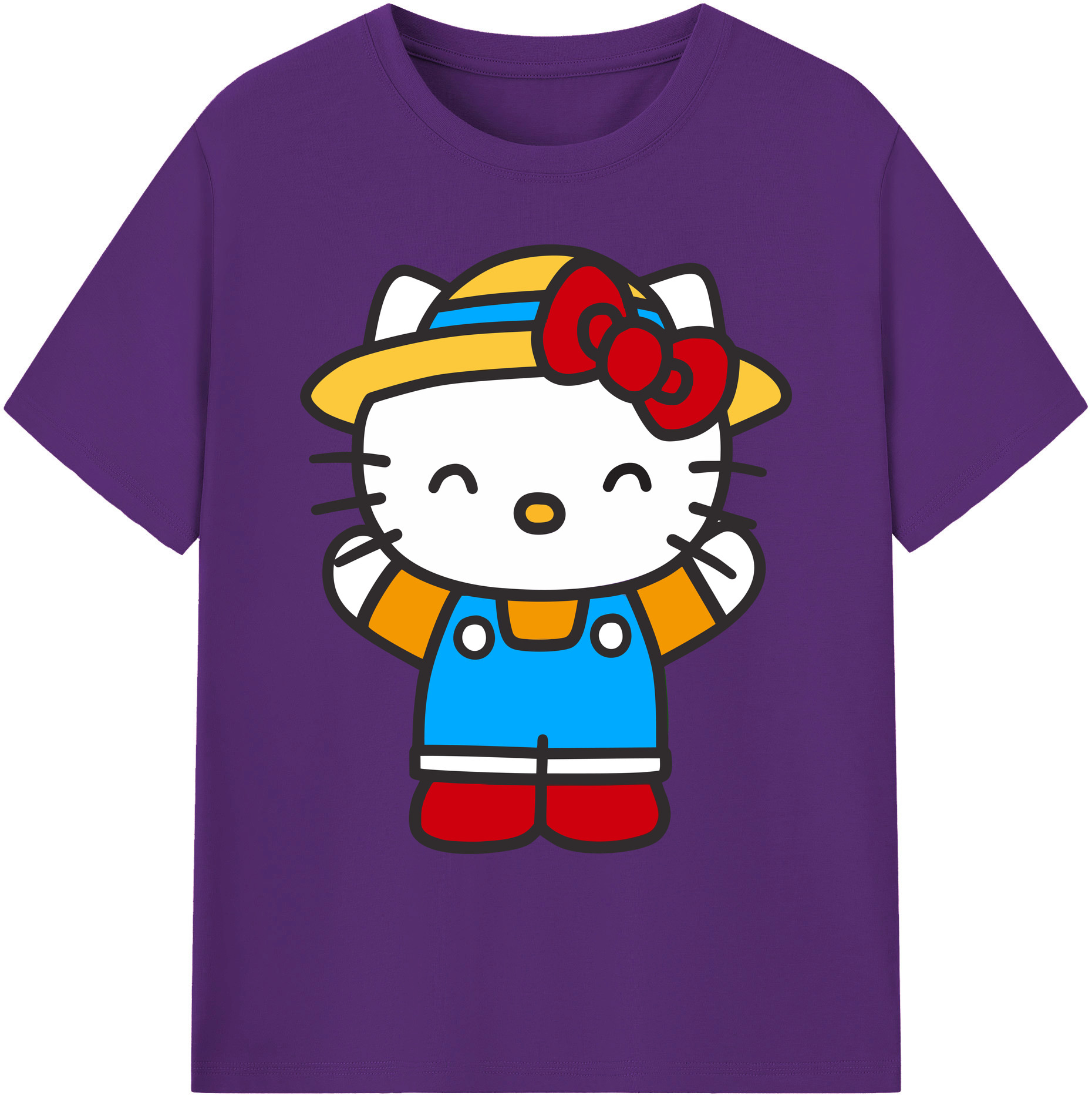 （画像用） Hello Kitty ハローキティ 綿100％ メンズ半袖Tシャツ｜肌触りやわらか＆通気性