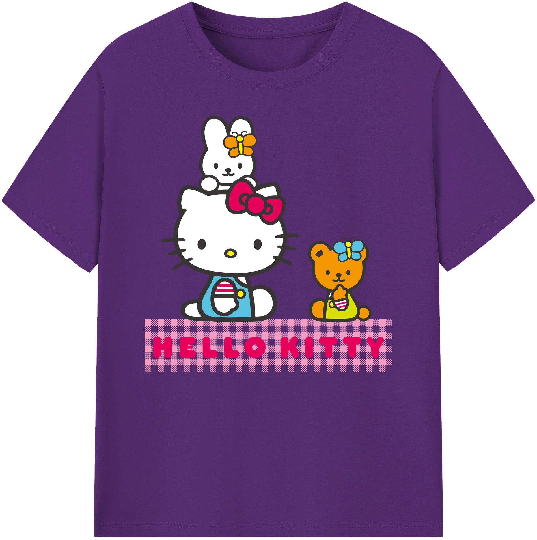 （画像用） Hello Kitty ハローキティ 綿100％ メンズ半袖Tシャツ｜肌触りやわらか＆通気性