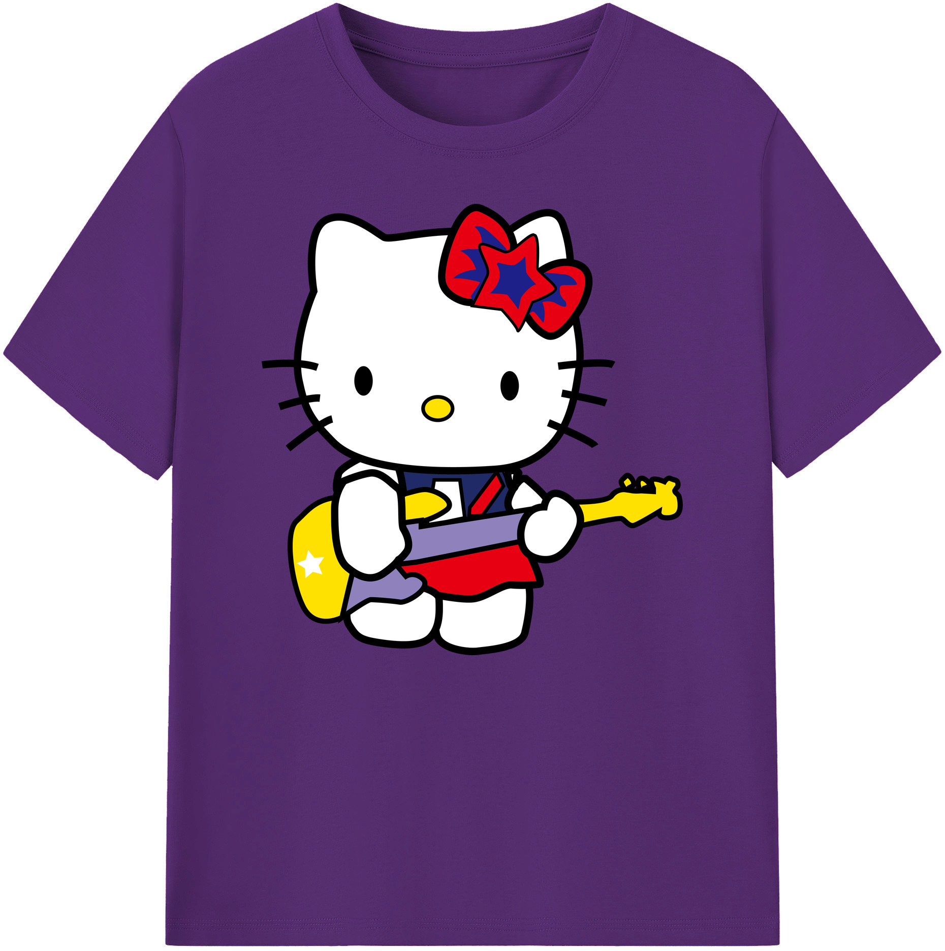 （画像用） Hello Kitty ハローキティ 綿100％ メンズ半袖Tシャツ｜肌触りやわらか＆通気性