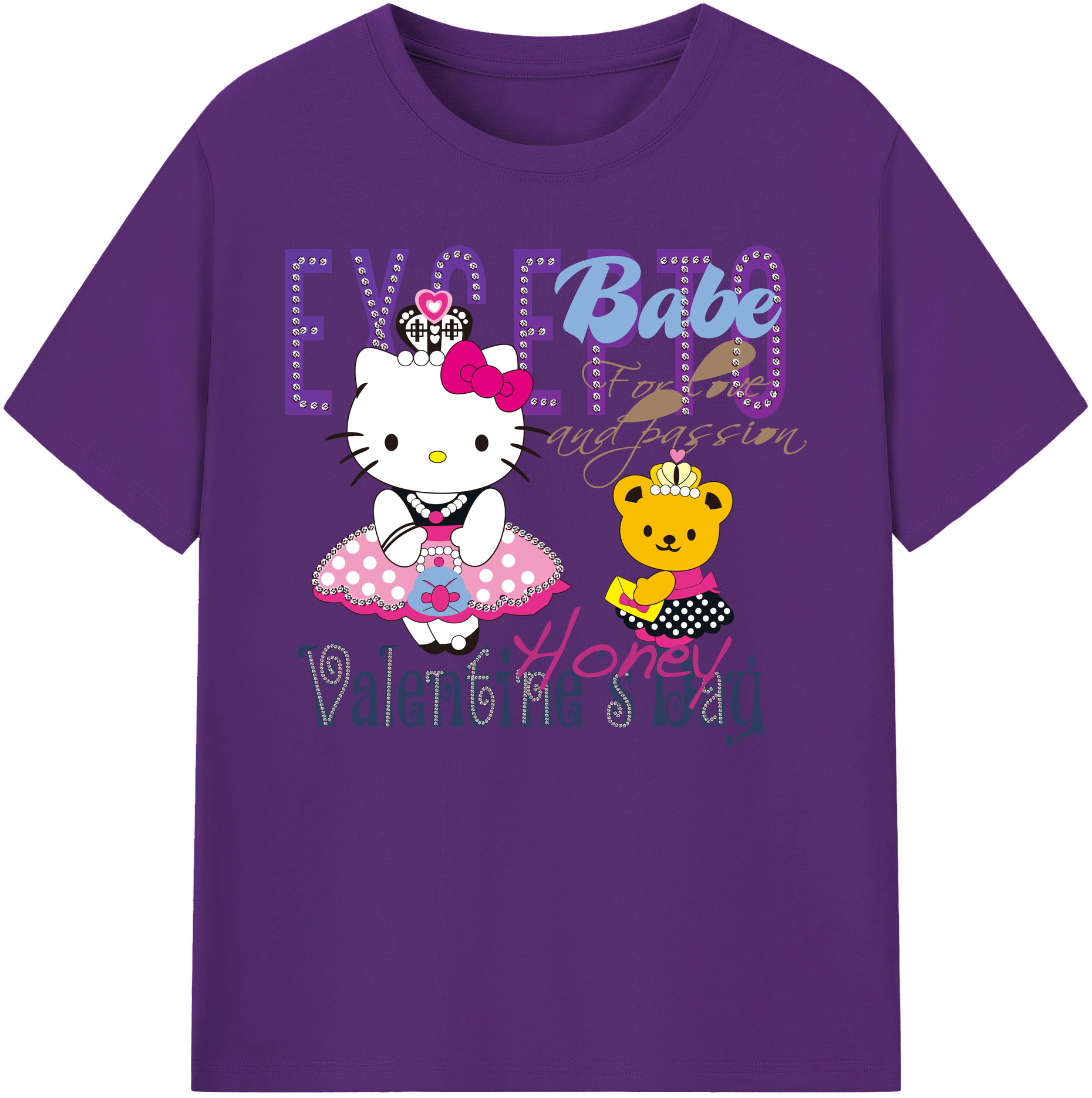 （画像用） Hello Kitty ハローキティ 綿100％ メンズ半袖Tシャツ｜肌触りやわらか＆通気性