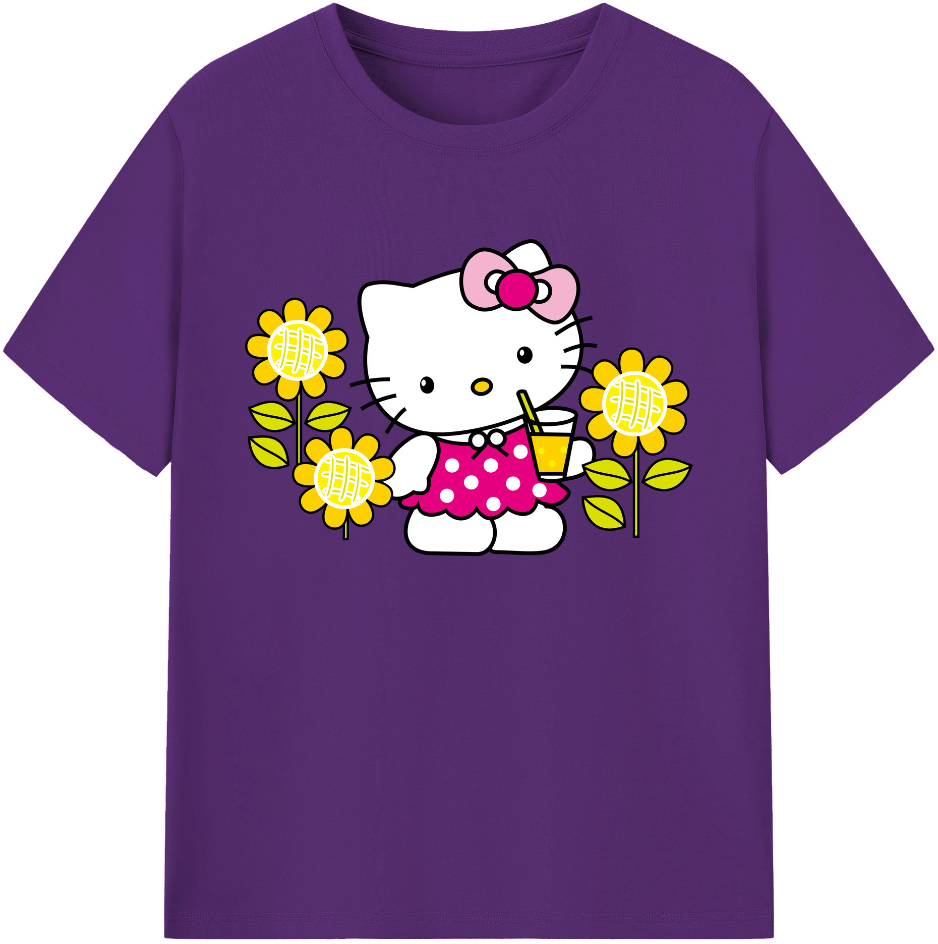 （画像用） Hello Kitty ハローキティ 綿100％ メンズ半袖Tシャツ｜肌触りやわらか＆通気性