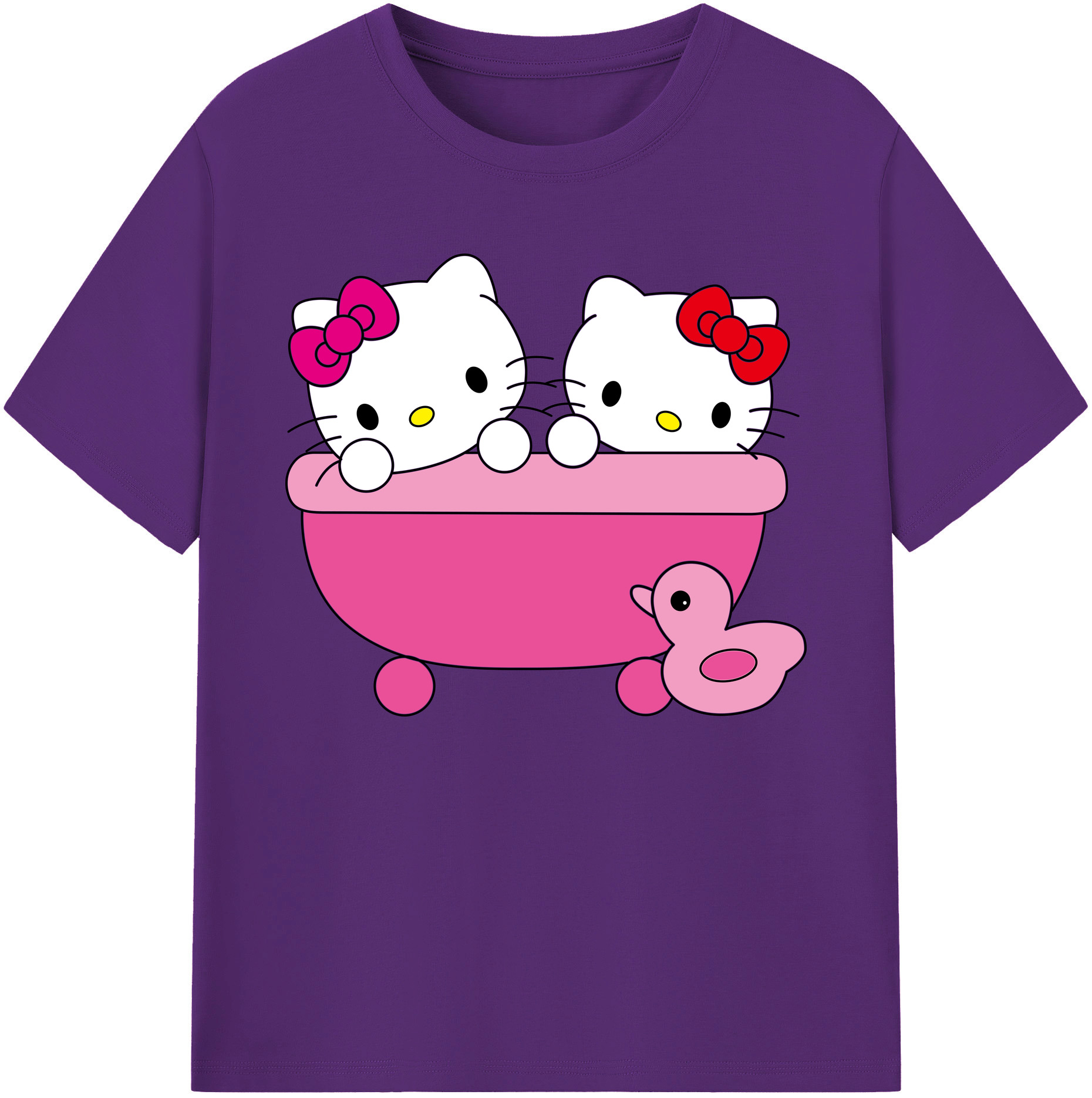 （画像用） Hello Kitty ハローキティ 綿100％ メンズ半袖Tシャツ｜肌触りやわらか＆通気性
