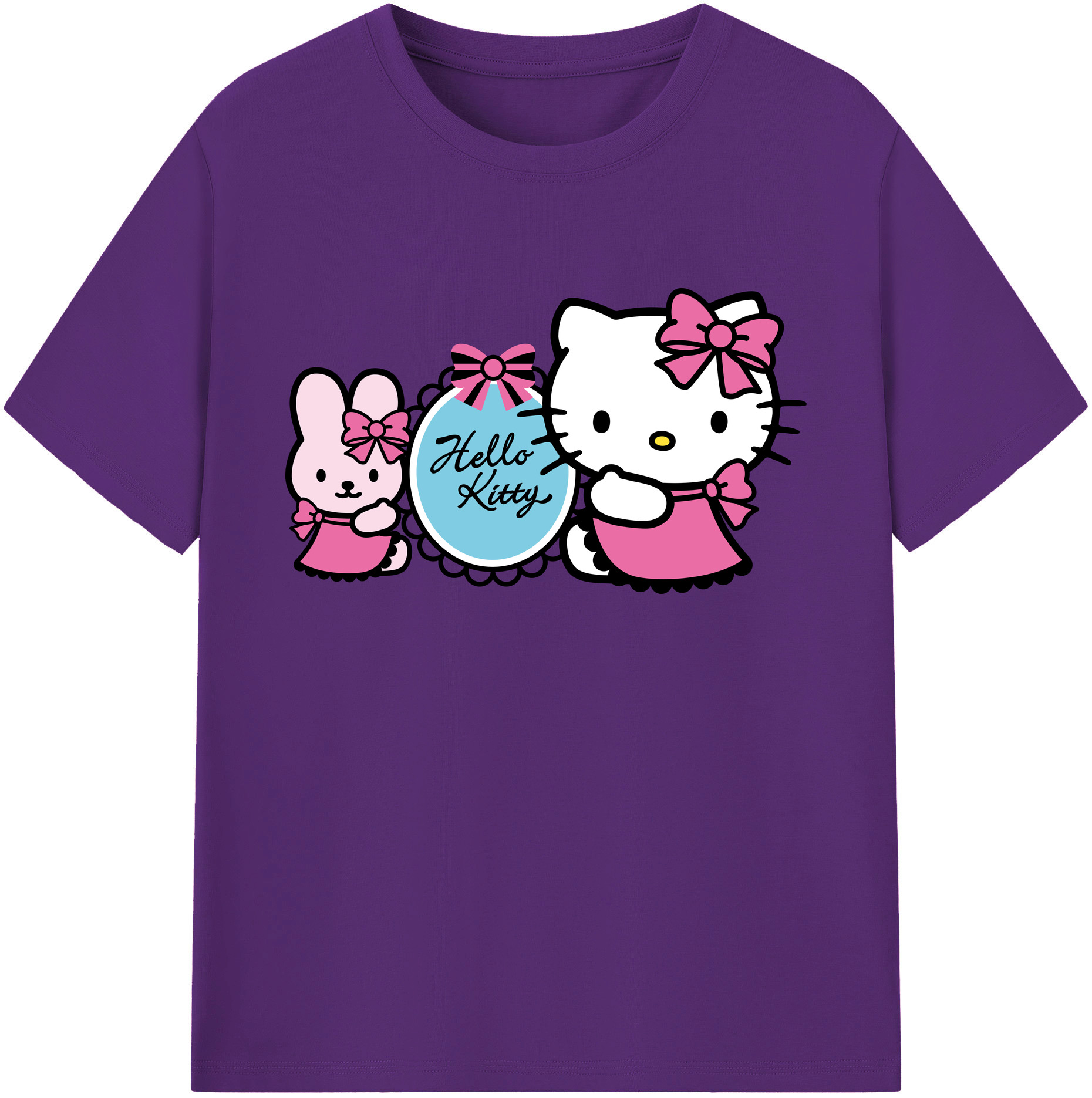（画像用） Hello Kitty ハローキティ 綿100％ メンズ半袖Tシャツ｜肌触りやわらか＆通気性