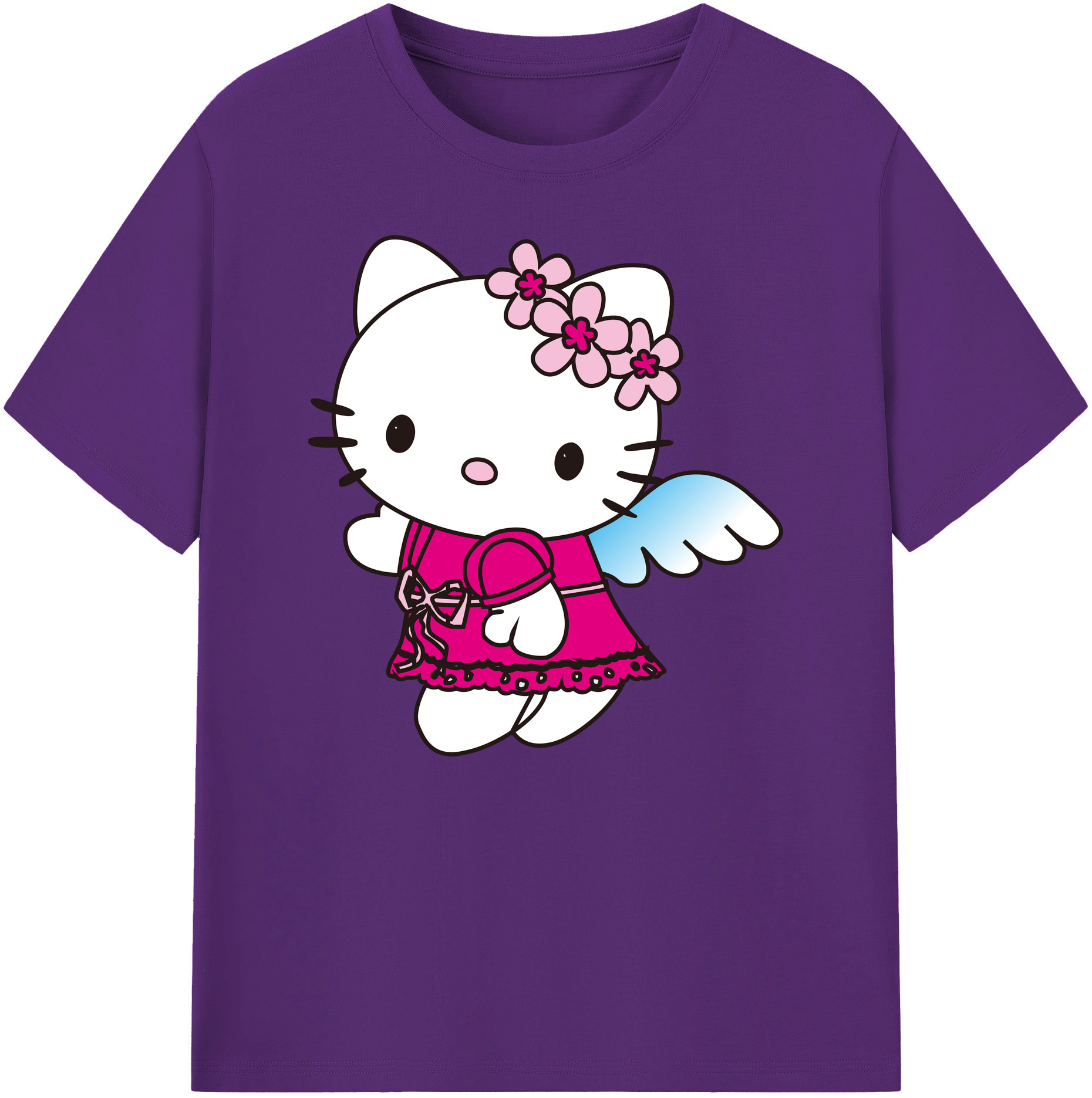 （画像用） Hello Kitty ハローキティ 綿100％ メンズ半袖Tシャツ｜肌触りやわらか＆通気性
