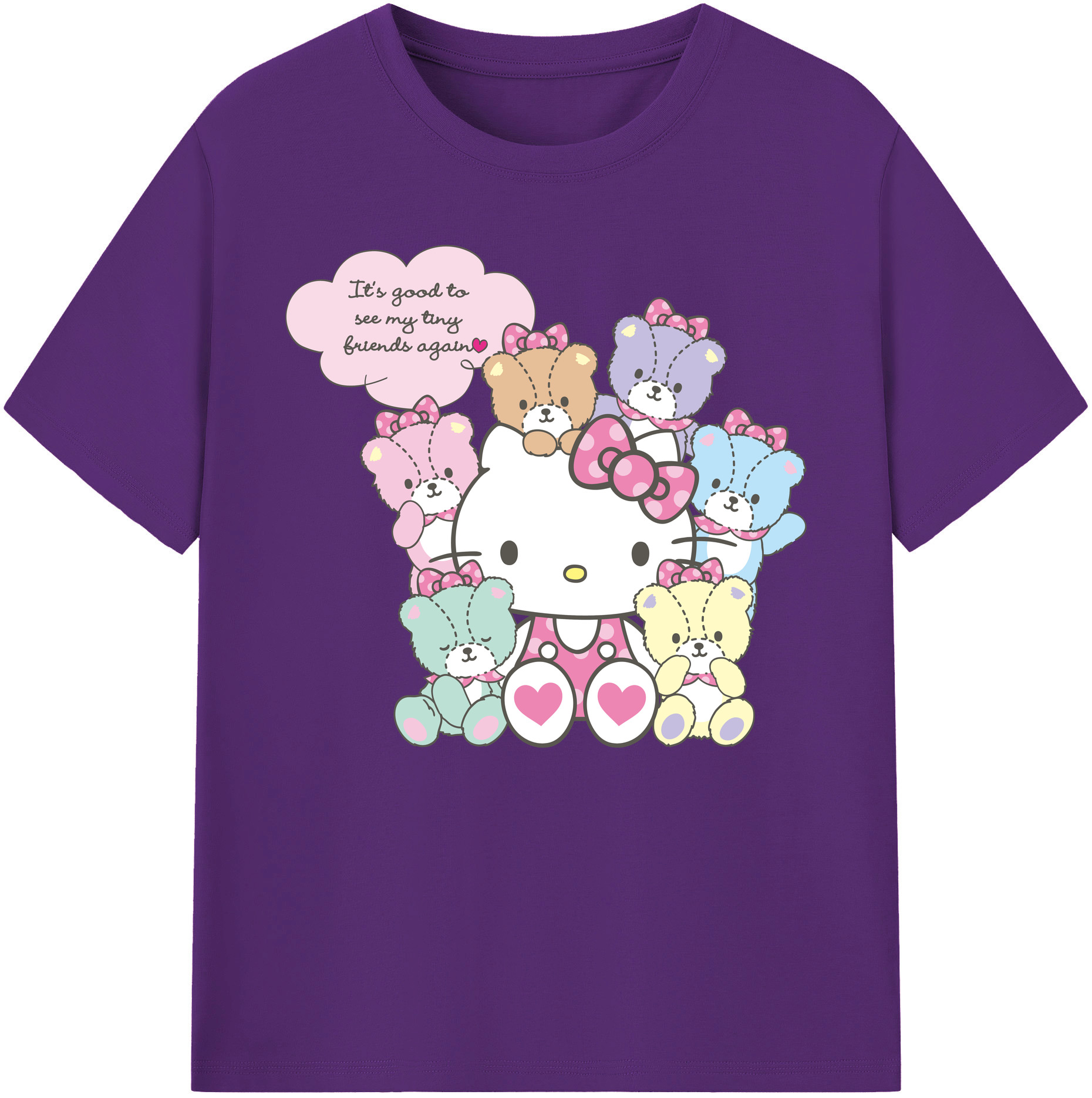 （画像用） Hello Kitty ハローキティ 綿100％ メンズ半袖Tシャツ｜肌触りやわらか＆通気性