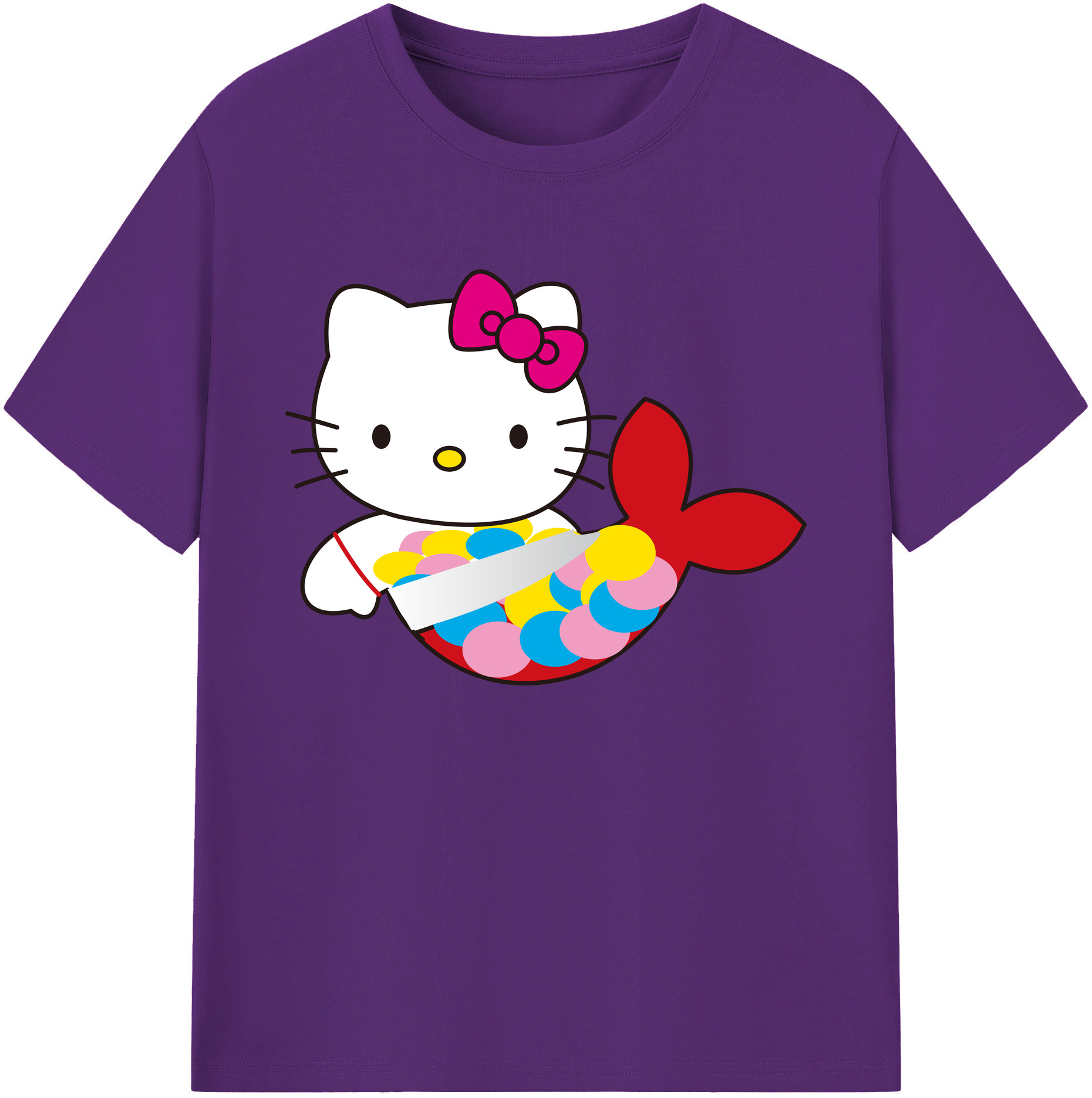 （画像用） Hello Kitty ハローキティ 綿100％ メンズ半袖Tシャツ｜肌触りやわらか＆通気性