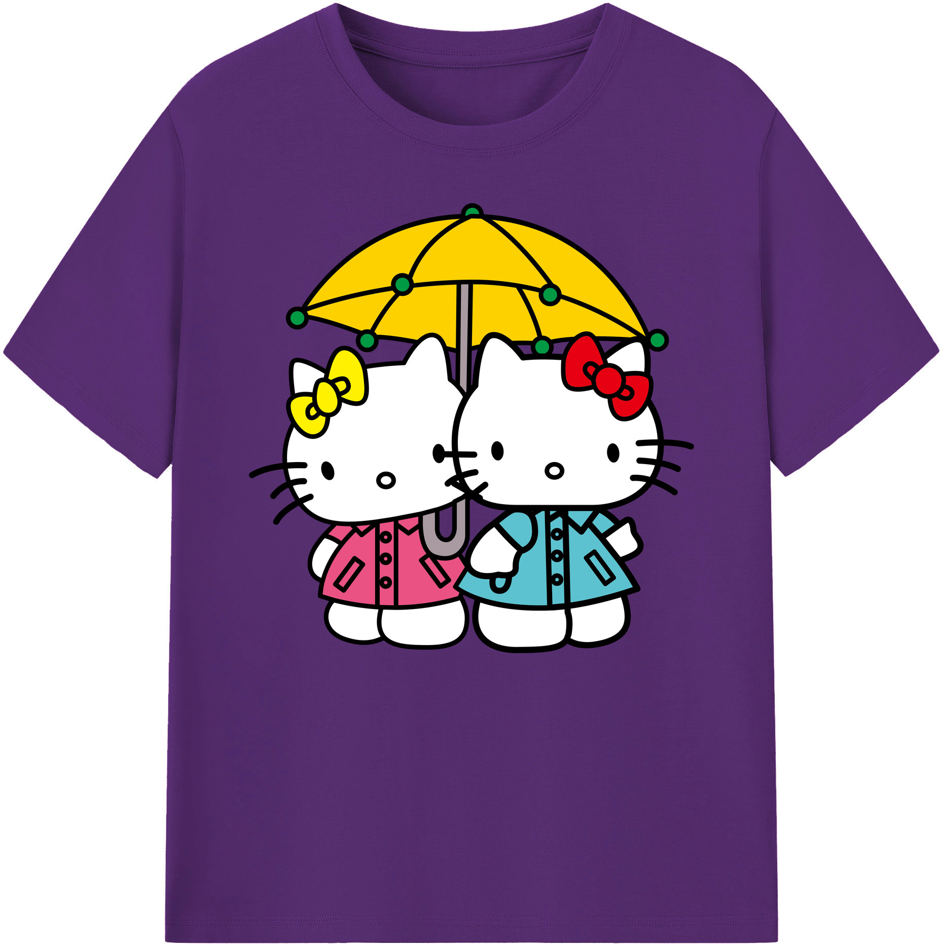 （画像用） Hello Kitty ハローキティ 綿100％ メンズ半袖Tシャツ｜肌触りやわらか＆通気性