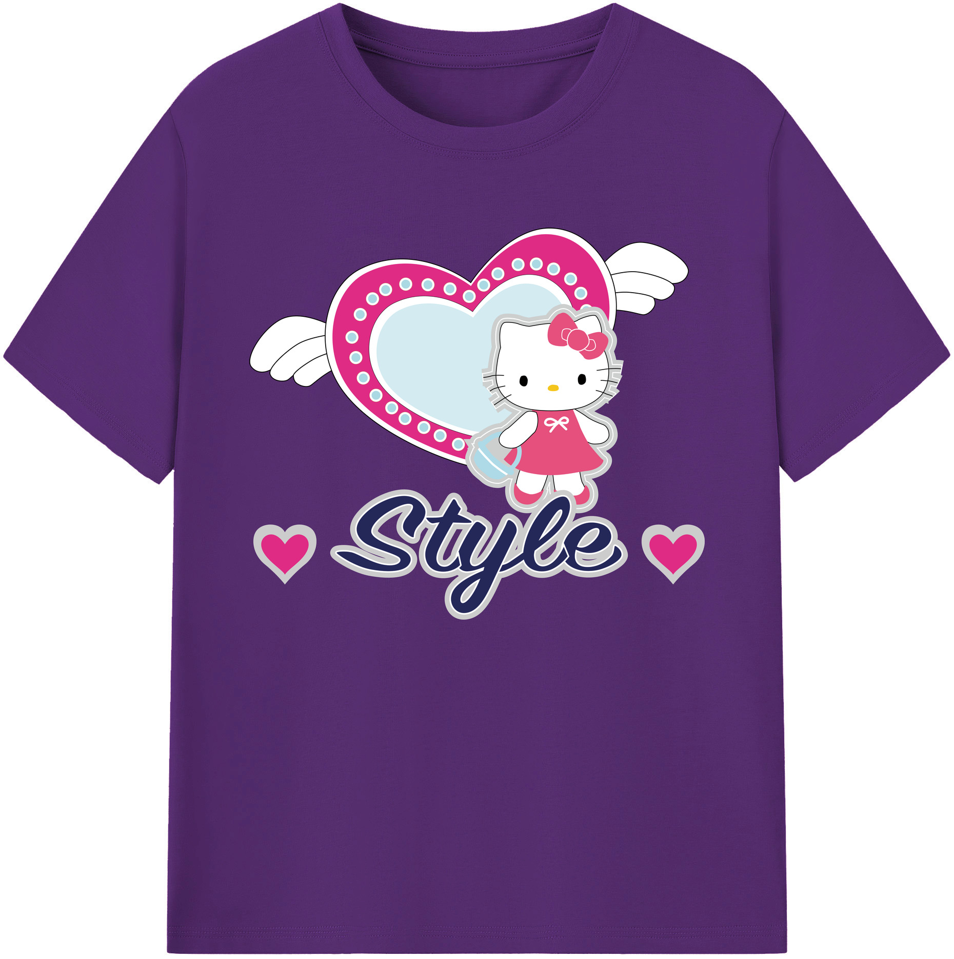 （画像用） Hello Kitty ハローキティ 綿100％ メンズ半袖Tシャツ｜肌触りやわらか＆通気性