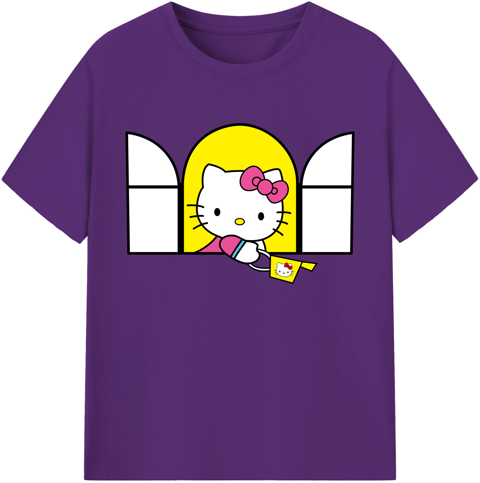 （画像用） Hello Kitty ハローキティ 綿100％ メンズ半袖Tシャツ｜肌触りやわらか＆通気性