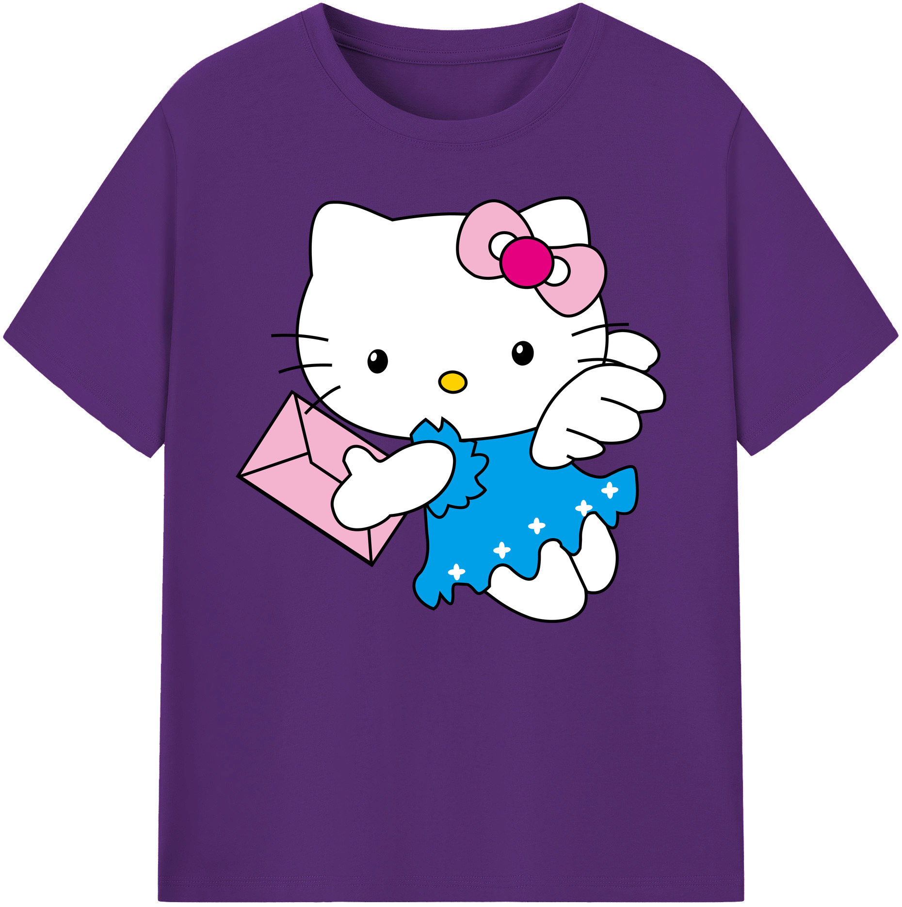（画像用） Hello Kitty ハローキティ 綿100％ メンズ半袖Tシャツ｜肌触りやわらか＆通気性