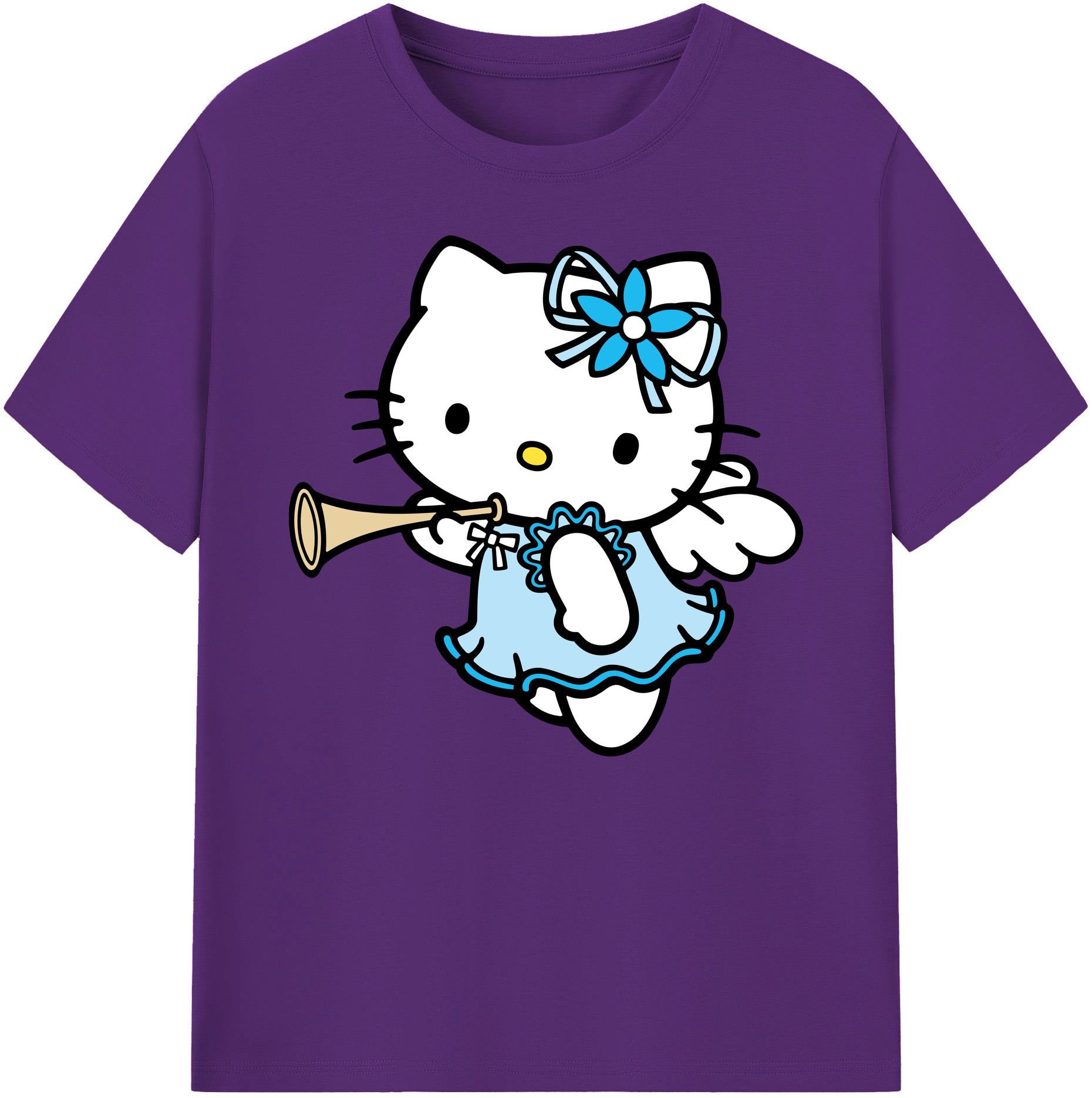 （画像用） Hello Kitty ハローキティ 綿100％ メンズ半袖Tシャツ｜肌触りやわらか＆通気性