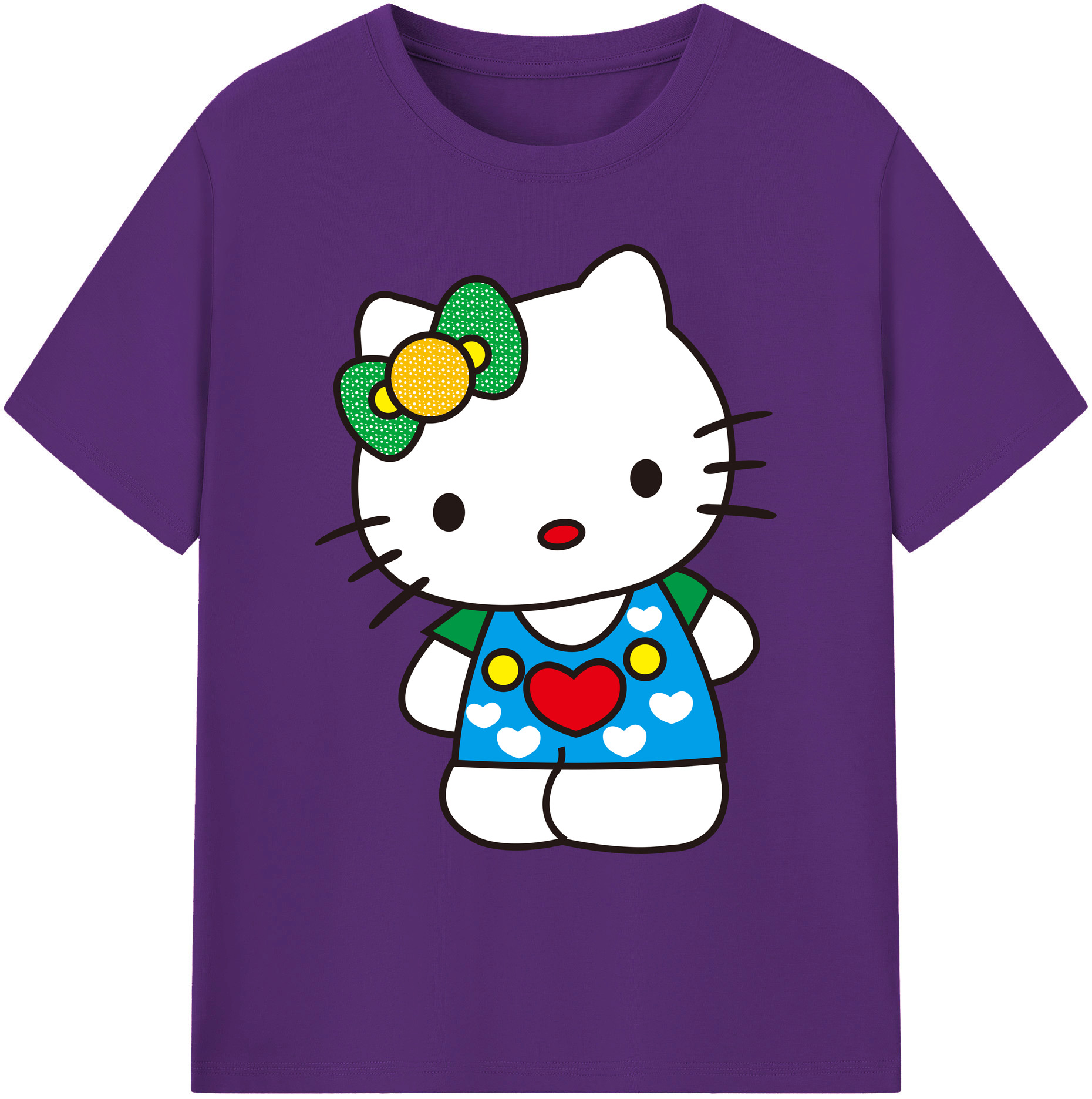 （画像用） Hello Kitty ハローキティ 綿100％ メンズ半袖Tシャツ｜肌触りやわらか＆通気性