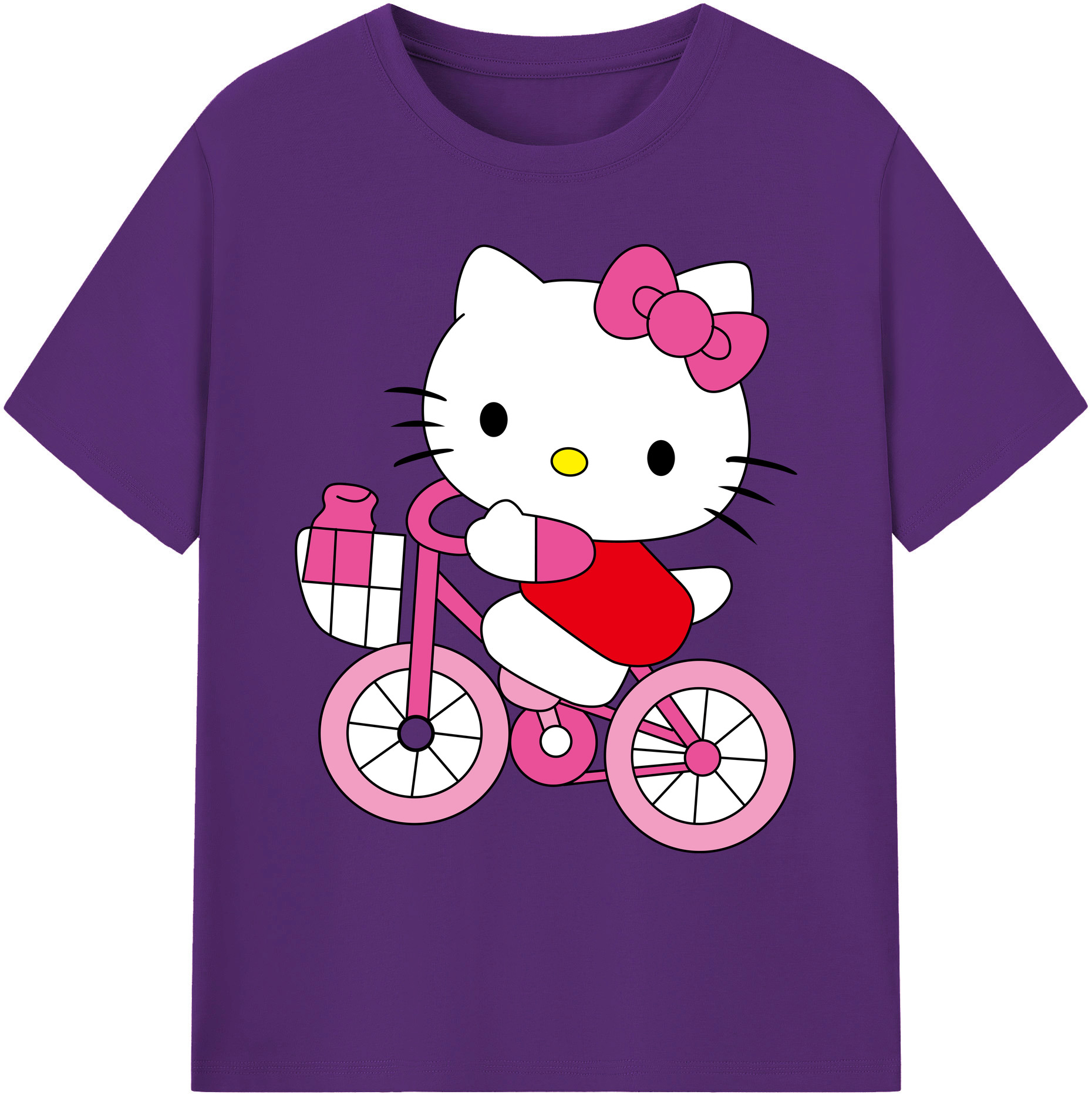 （画像用） Hello Kitty ハローキティ 綿100％ メンズ半袖Tシャツ｜肌触りやわらか＆通気性