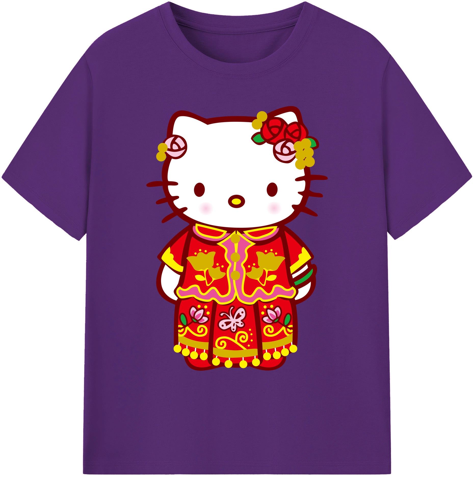 （画像用） Hello Kitty ハローキティ 綿100％ メンズ半袖Tシャツ｜肌触りやわらか＆通気性
