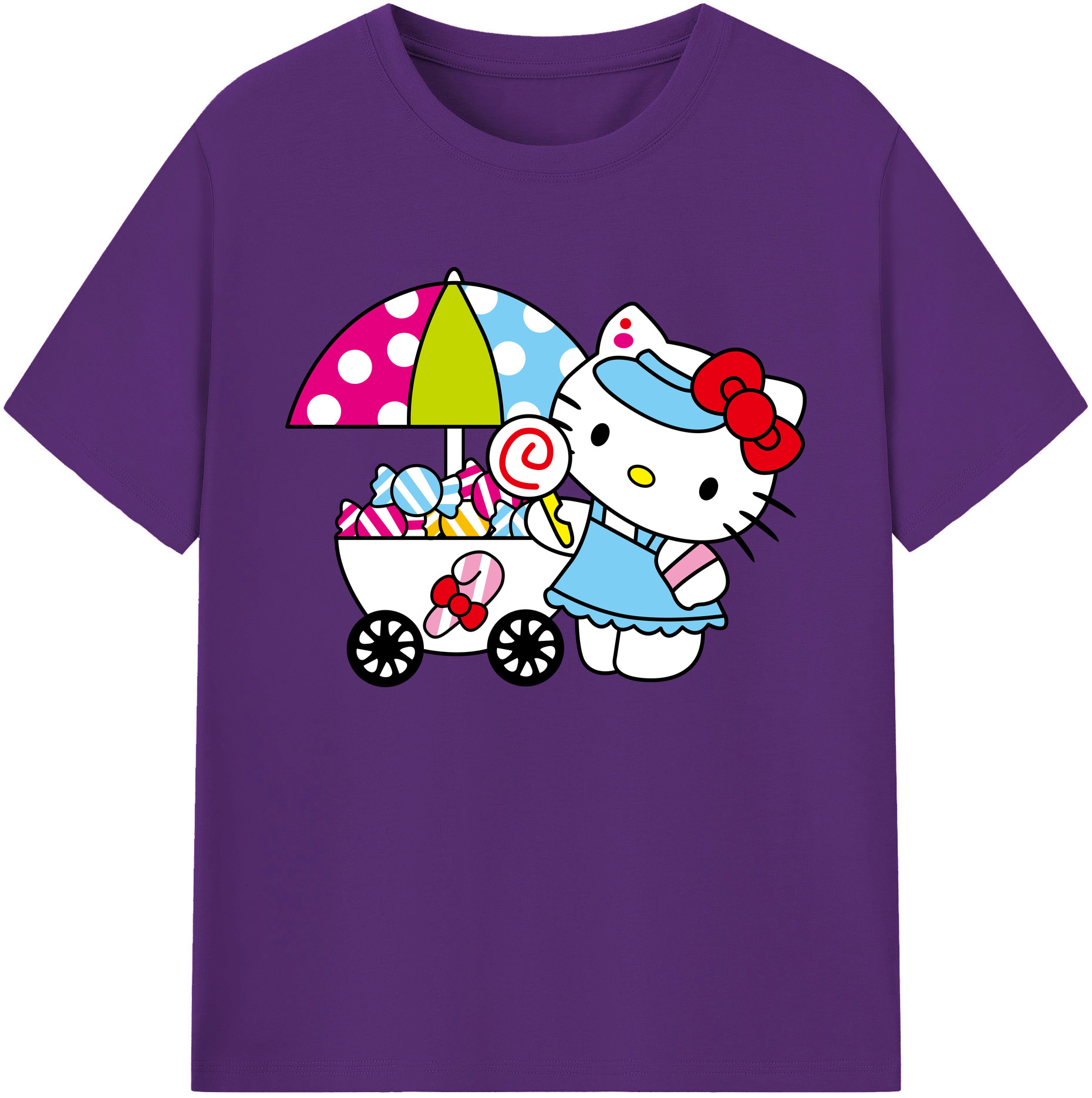 （画像用） Hello Kitty ハローキティ 綿100％ メンズ半袖Tシャツ｜肌触りやわらか＆通気性