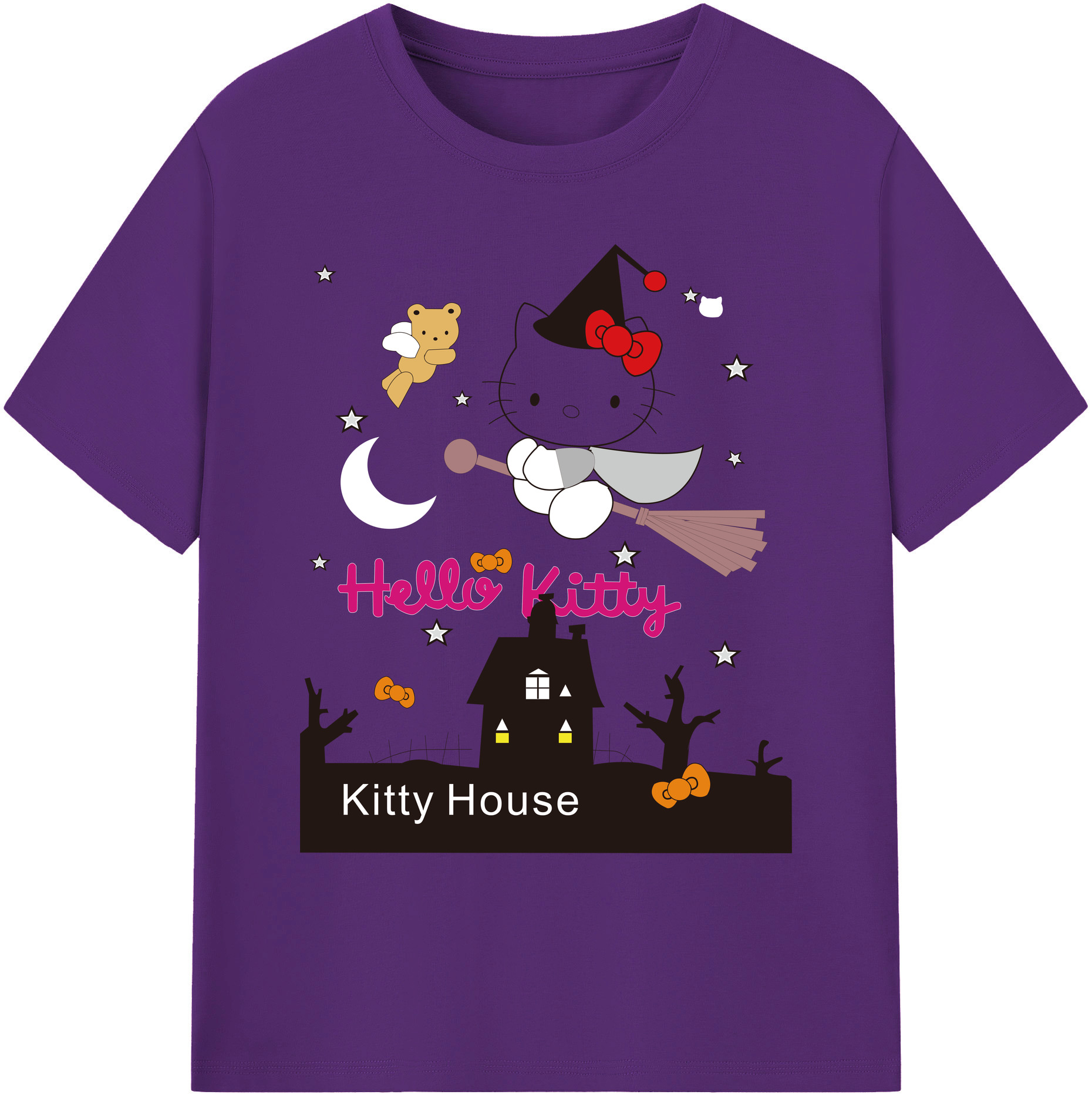 （画像用） Hello Kitty ハローキティ 綿100％ メンズ半袖Tシャツ｜肌触りやわらか＆通気性