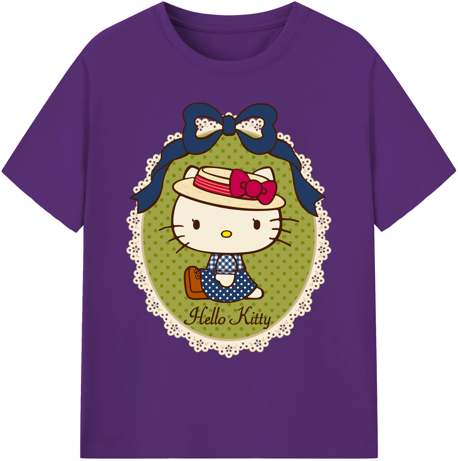 （画像用） Hello Kitty ハローキティ 綿100％ メンズ半袖Tシャツ｜肌触りやわらか＆通気性