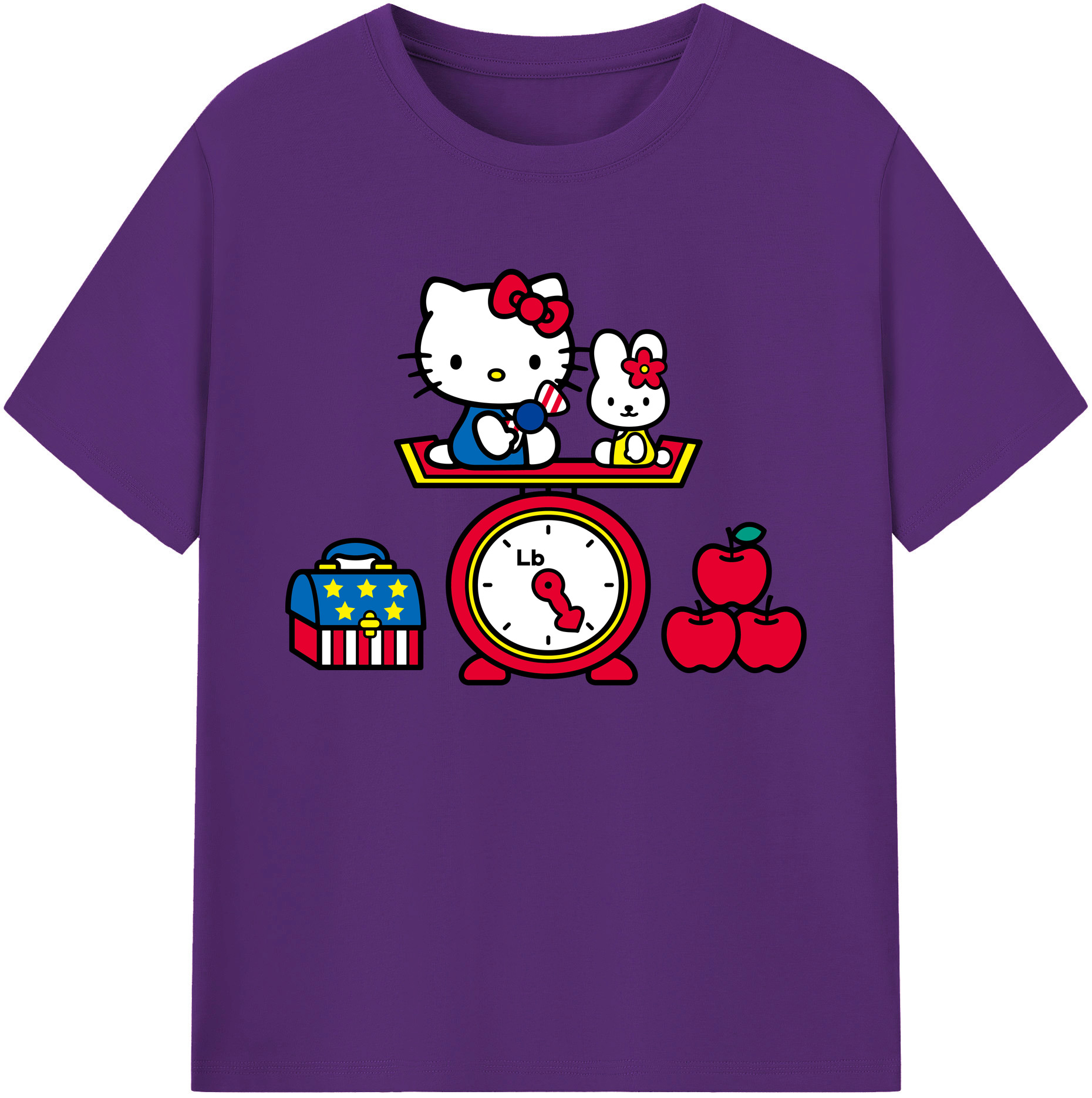 （画像用） Hello Kitty ハローキティ 綿100％ メンズ半袖Tシャツ｜肌触りやわらか＆通気性