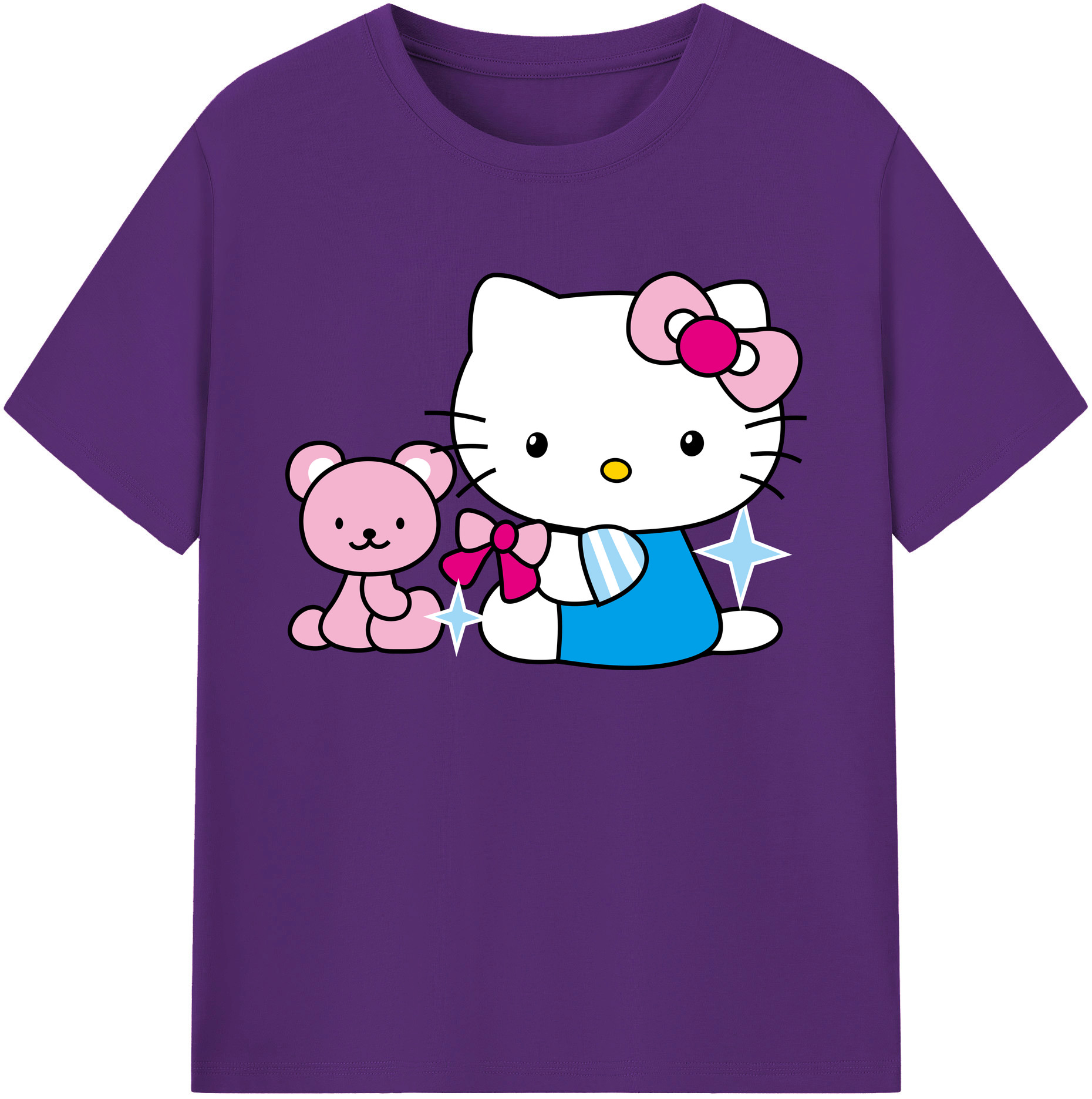 （画像用） Hello Kitty ハローキティ 綿100％ メンズ半袖Tシャツ｜肌触りやわらか＆通気性