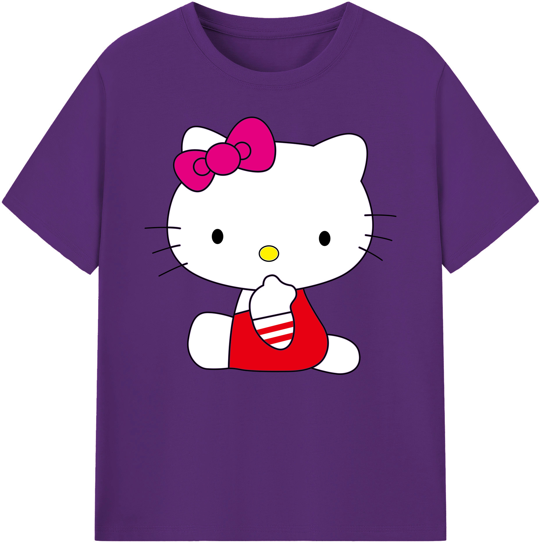 （画像用） Hello Kitty ハローキティ 綿100％ メンズ半袖Tシャツ｜肌触りやわらか＆通気性
