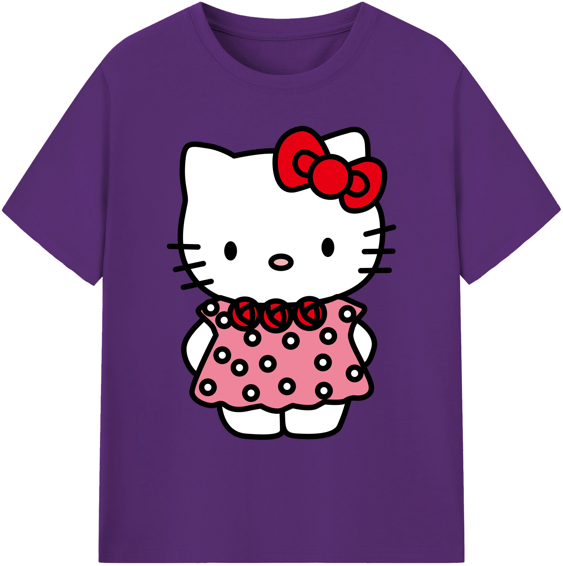 （画像用） Hello Kitty ハローキティ 綿100％ メンズ半袖Tシャツ｜肌触りやわらか＆通気性