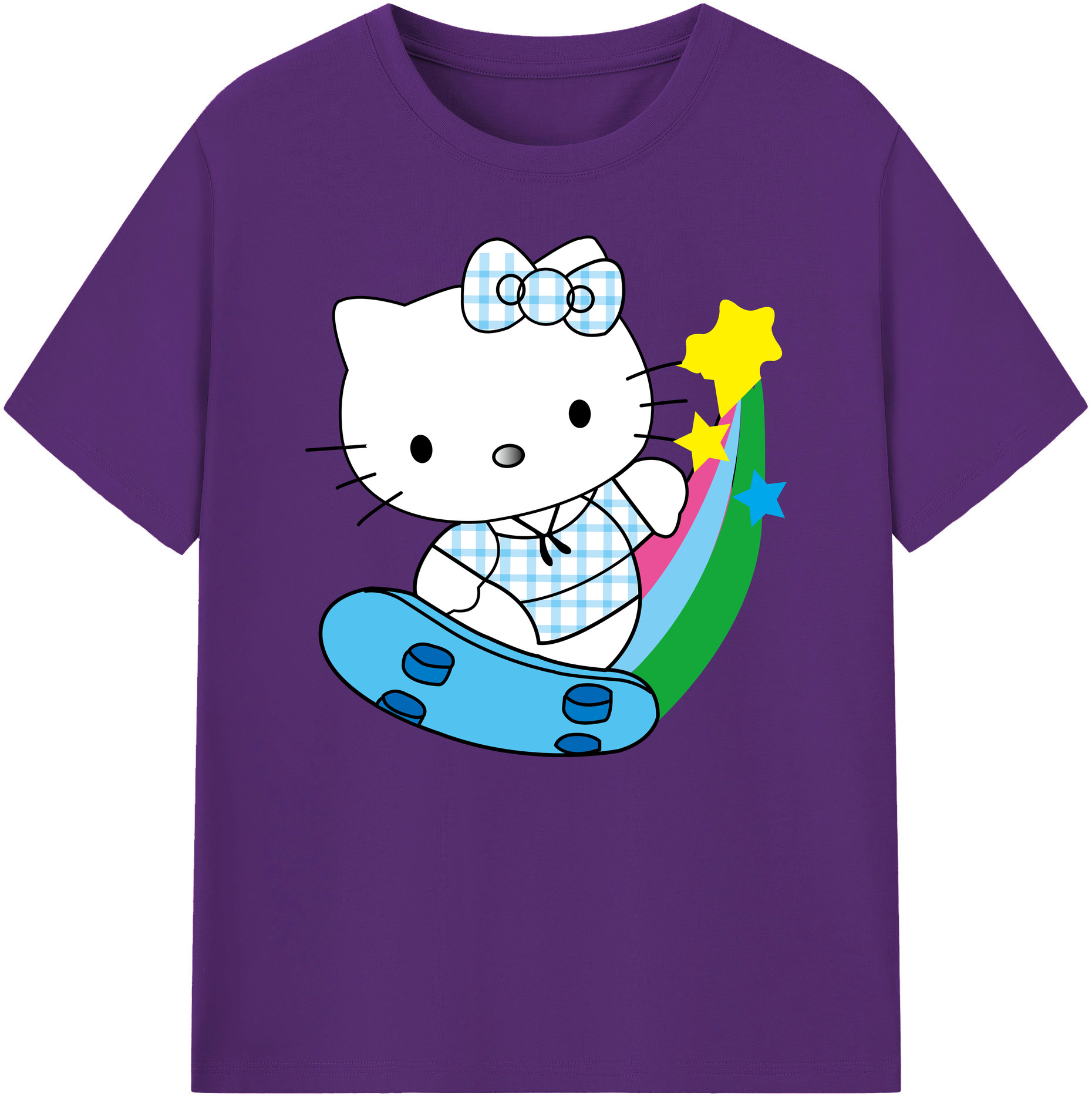 （画像用） Hello Kitty ハローキティ 綿100％ メンズ半袖Tシャツ｜肌触りやわらか＆通気性