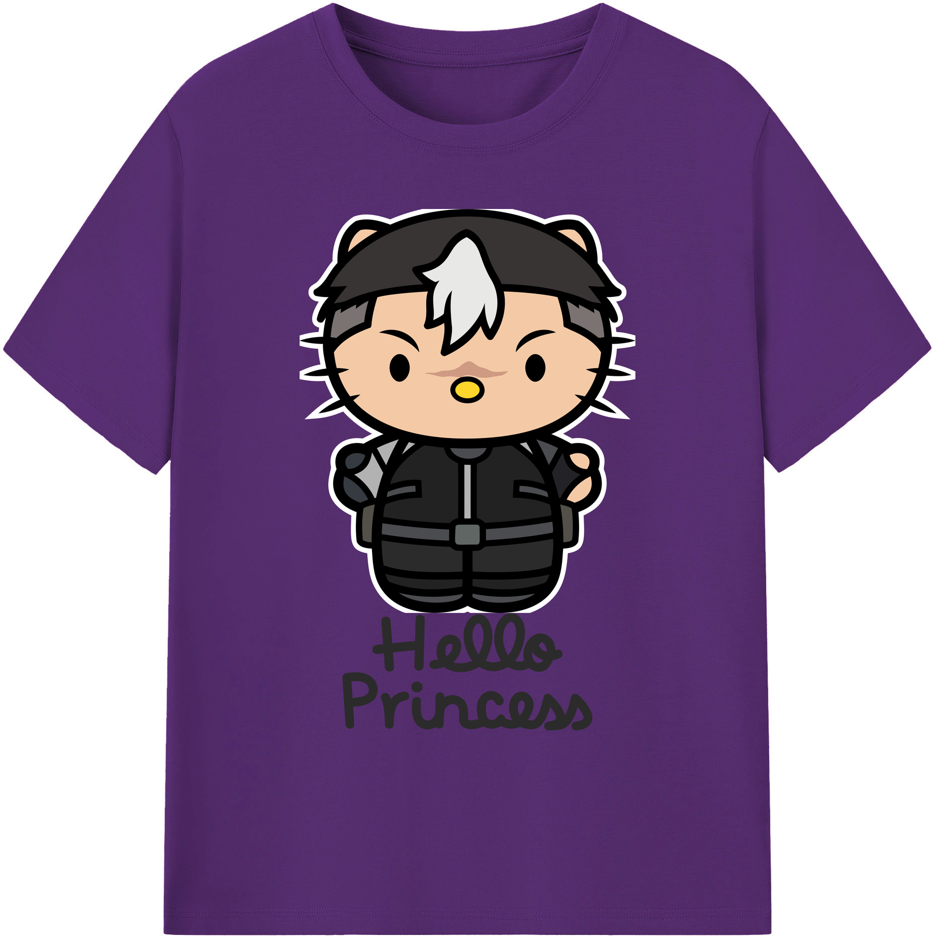 （画像用） Hello Kitty ハローキティ 綿100％ メンズ半袖Tシャツ｜肌触りやわらか＆通気性