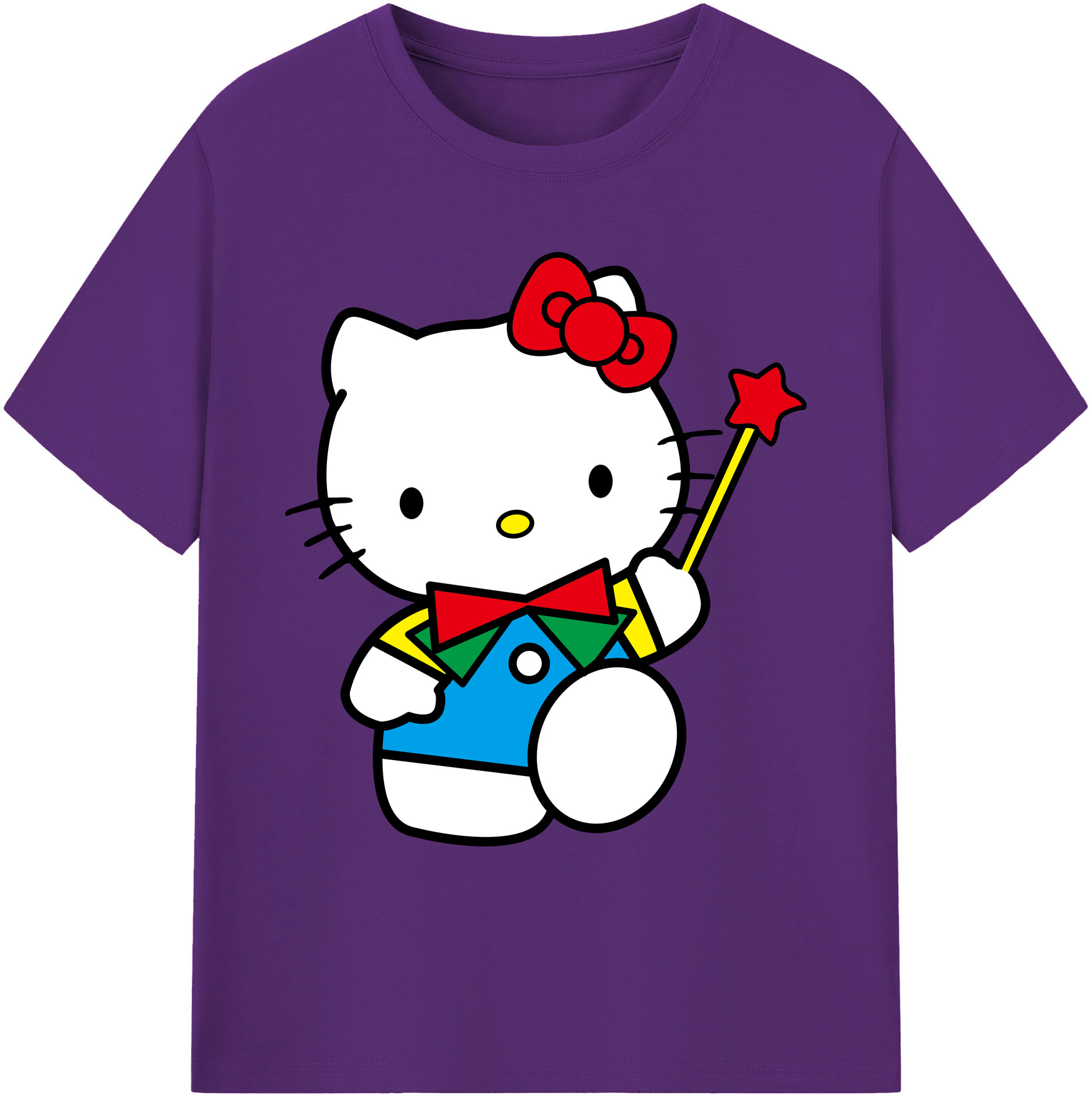 （画像用） Hello Kitty ハローキティ 綿100％ メンズ半袖Tシャツ｜肌触りやわらか＆通気性