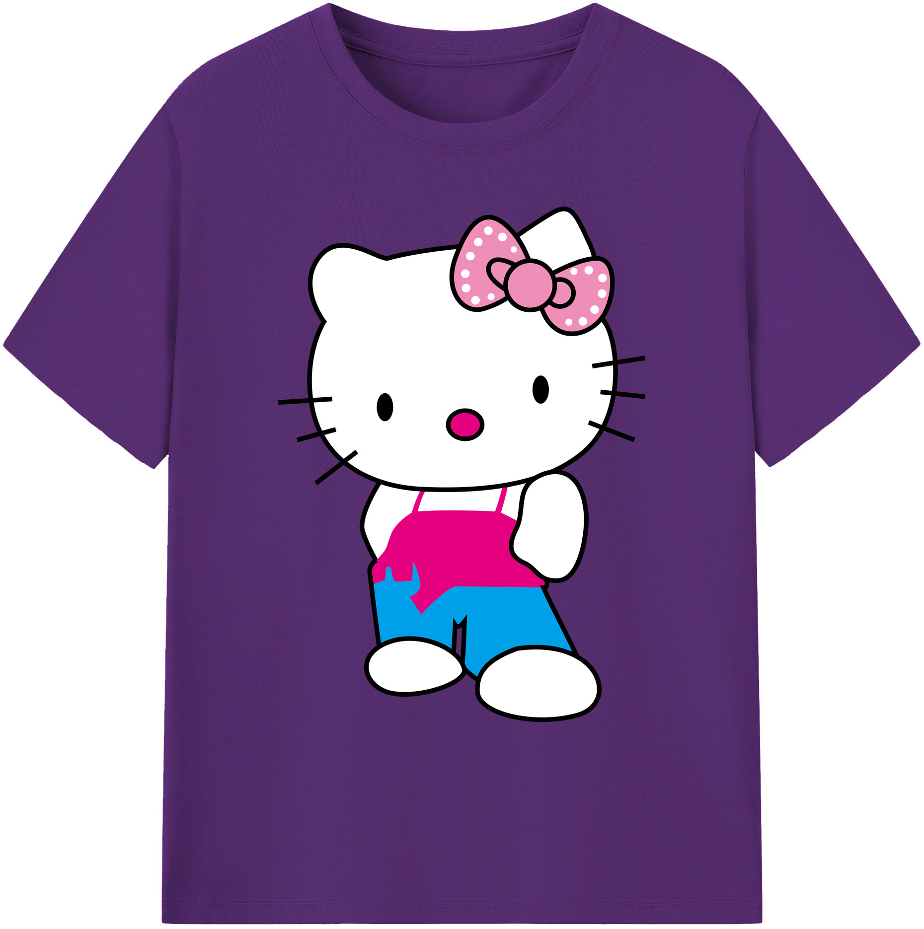 （画像用） Hello Kitty ハローキティ 綿100％ メンズ半袖Tシャツ｜肌触りやわらか＆通気性