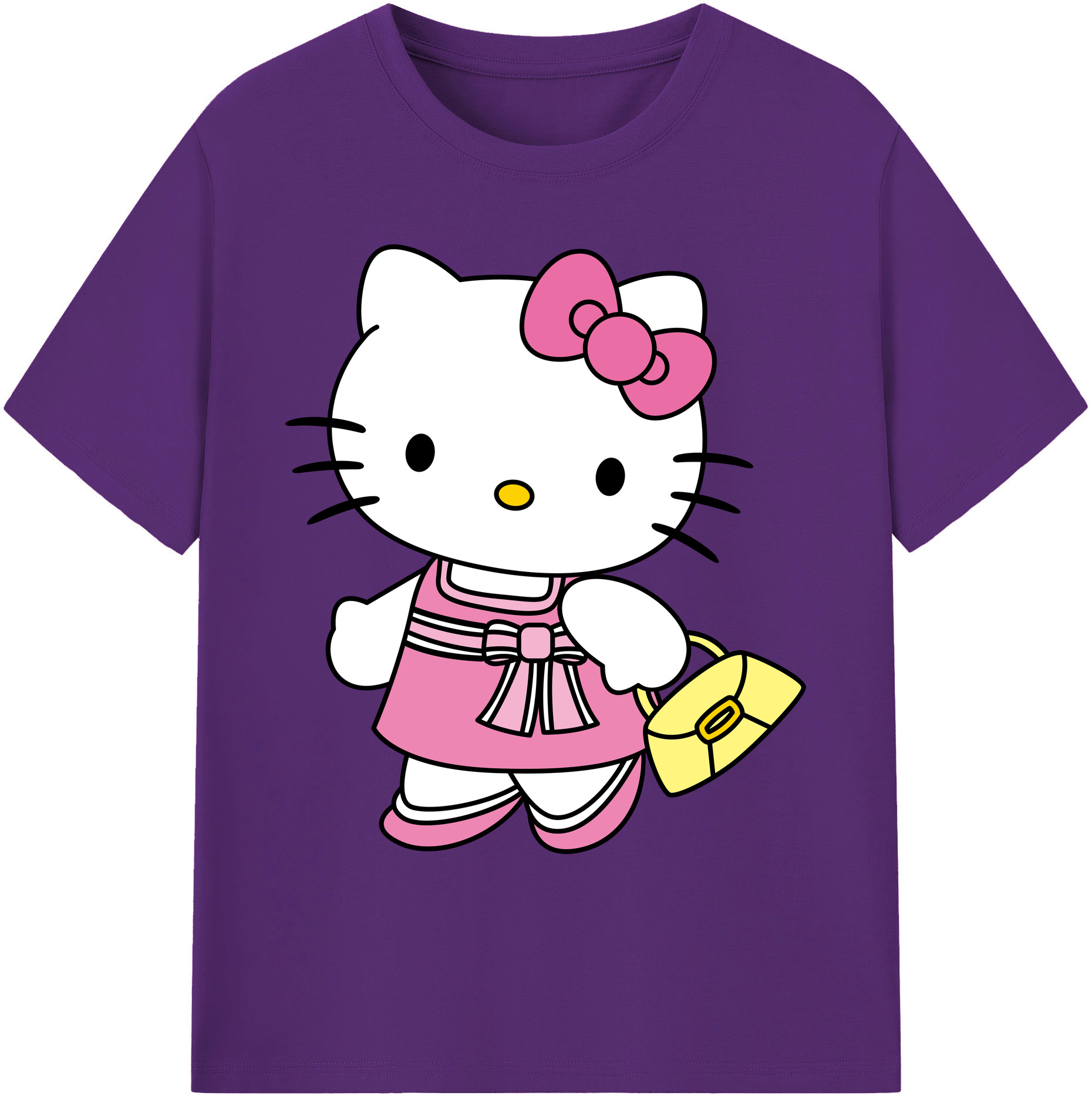 （画像用） Hello Kitty ハローキティ 綿100％ メンズ半袖Tシャツ｜肌触りやわらか＆通気性