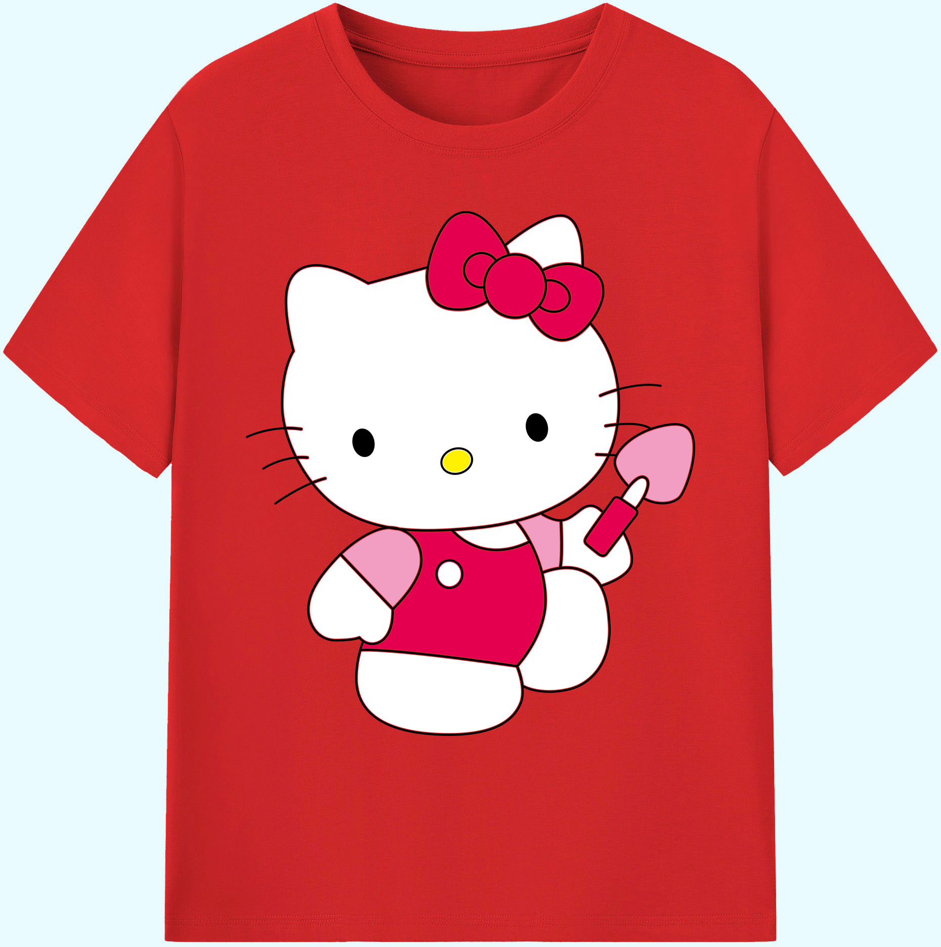 （画像用） Hello Kitty ハローキティ 綿100％ メンズ半袖Tシャツ｜肌触りやわらか＆通気性