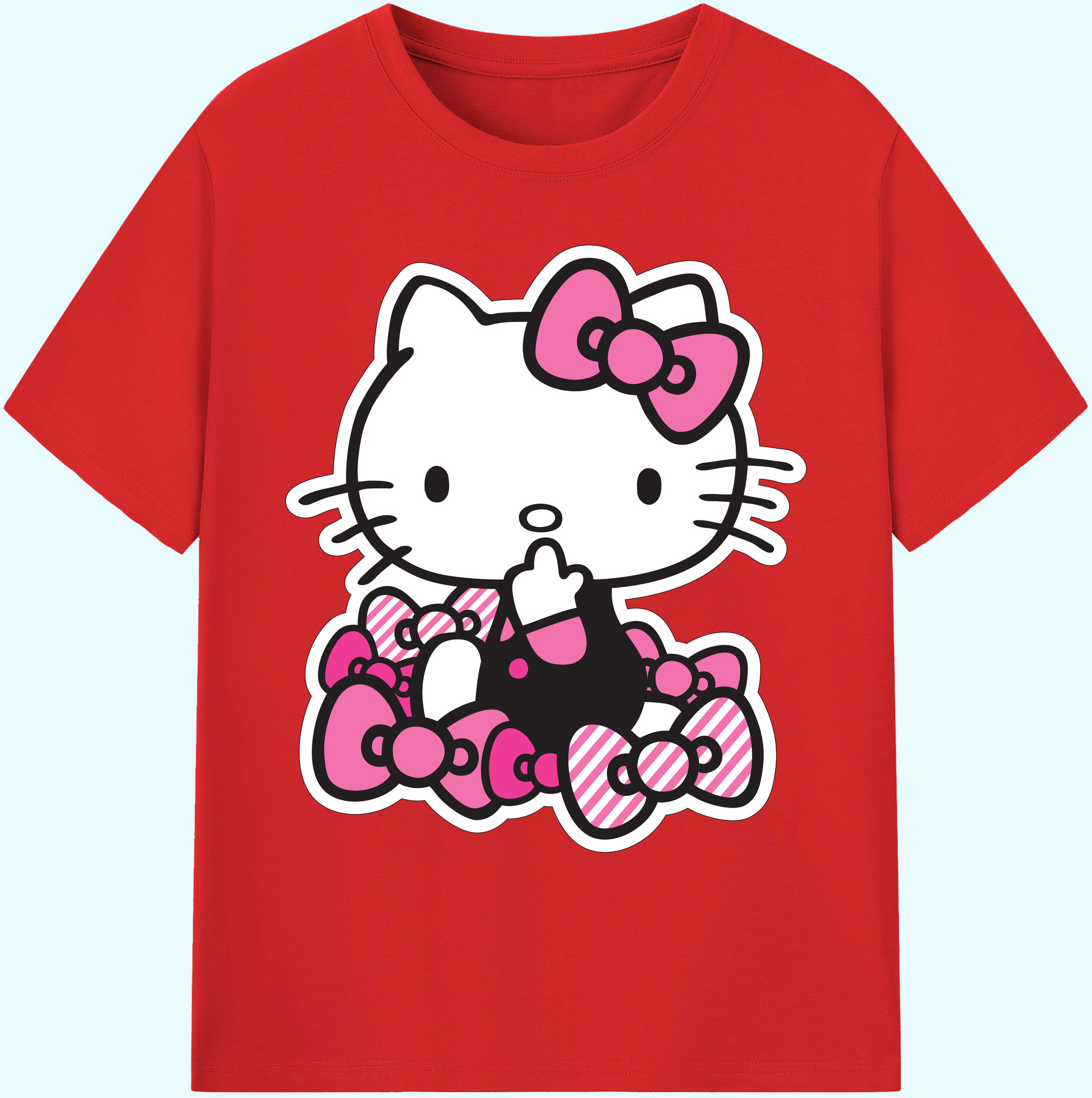 （画像用） Hello Kitty ハローキティ 綿100％ メンズ半袖Tシャツ｜肌触りやわらか＆通気性