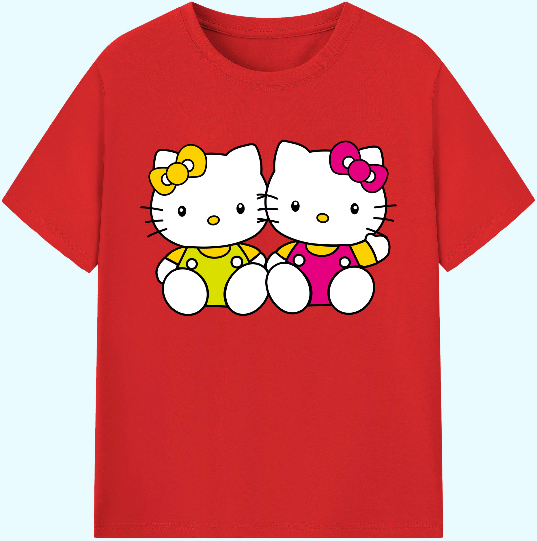 （画像用） Hello Kitty ハローキティ 綿100％ メンズ半袖Tシャツ｜肌触りやわらか＆通気性