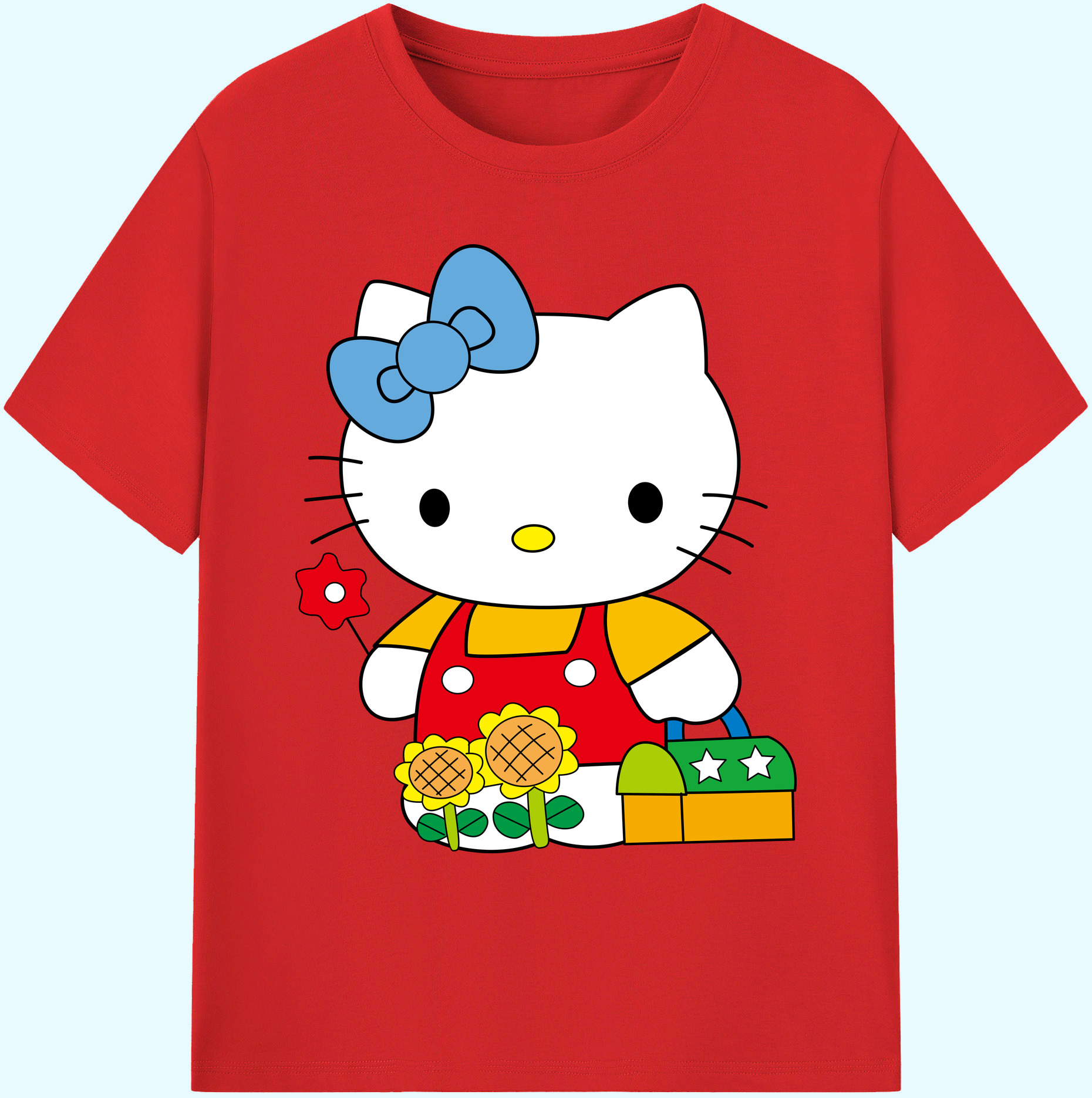 （画像用） Hello Kitty ハローキティ 綿100％ メンズ半袖Tシャツ｜肌触りやわらか＆通気性