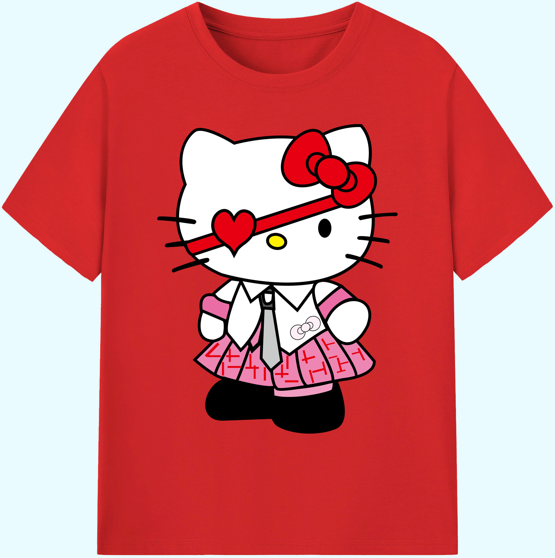 （画像用） Hello Kitty ハローキティ 綿100％ メンズ半袖Tシャツ｜肌触りやわらか＆通気性