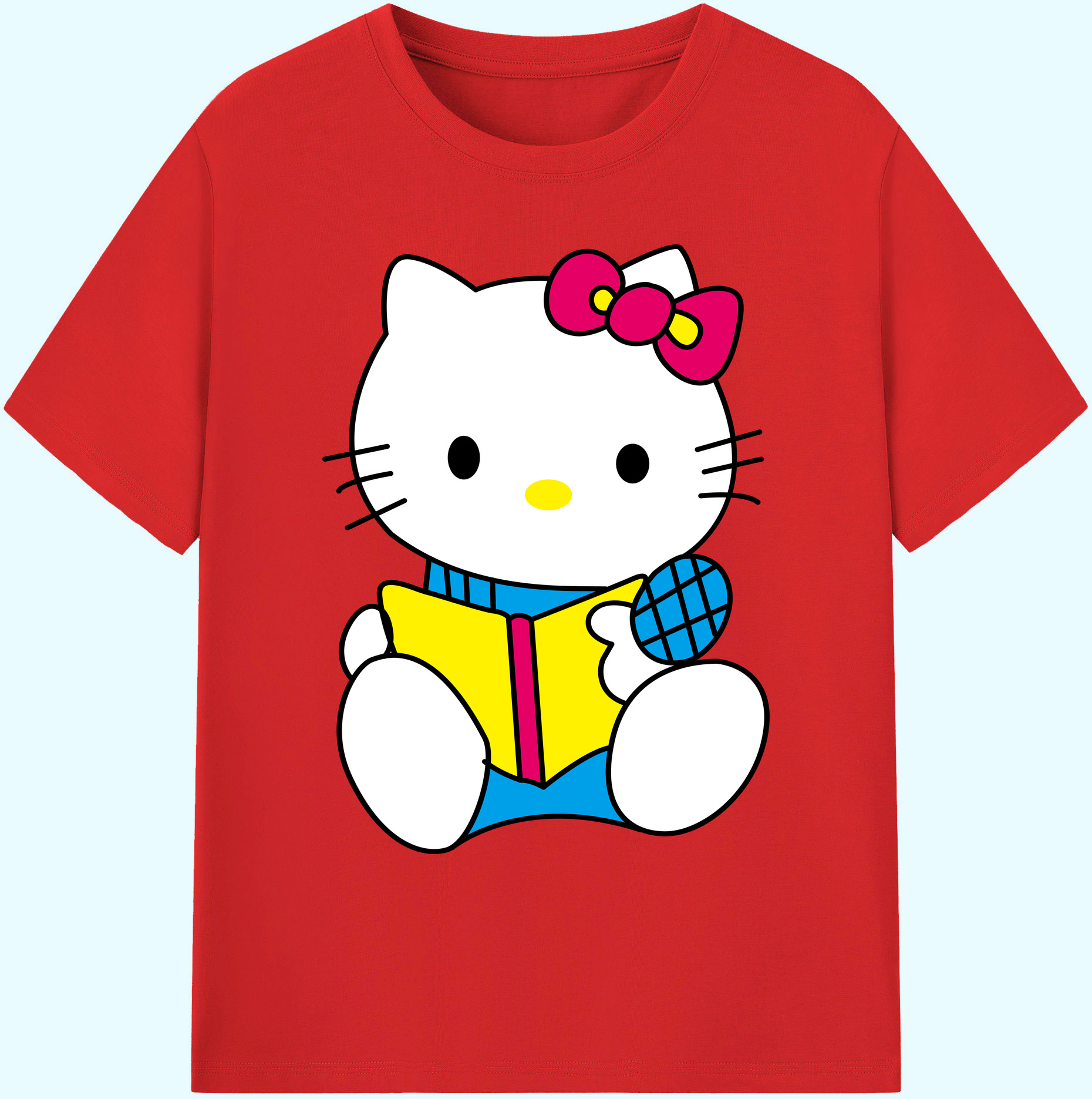（画像用） Hello Kitty ハローキティ 綿100％ メンズ半袖Tシャツ｜肌触りやわらか＆通気性