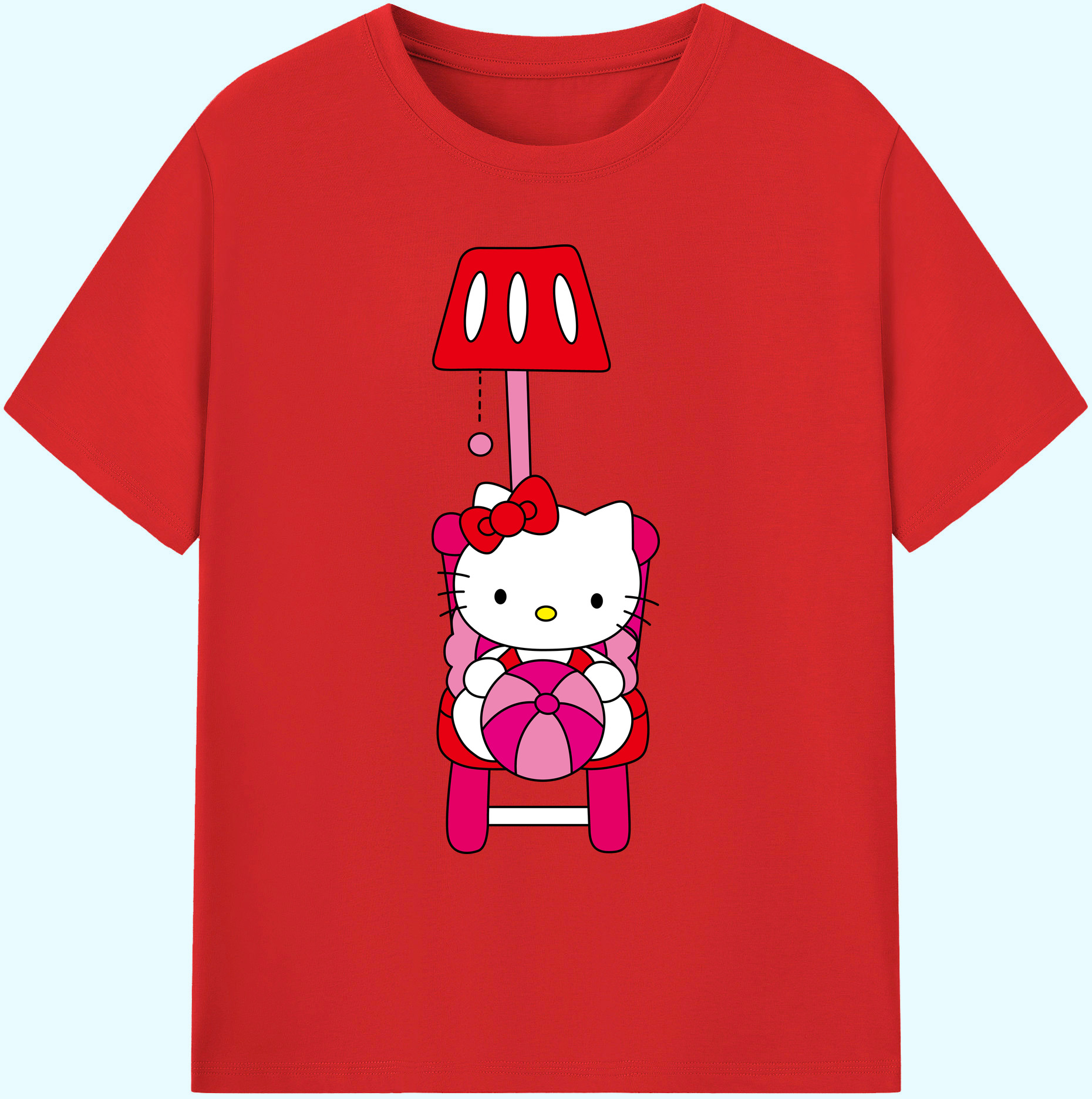 （画像用） Hello Kitty ハローキティ 綿100％ メンズ半袖Tシャツ｜肌触りやわらか＆通気性