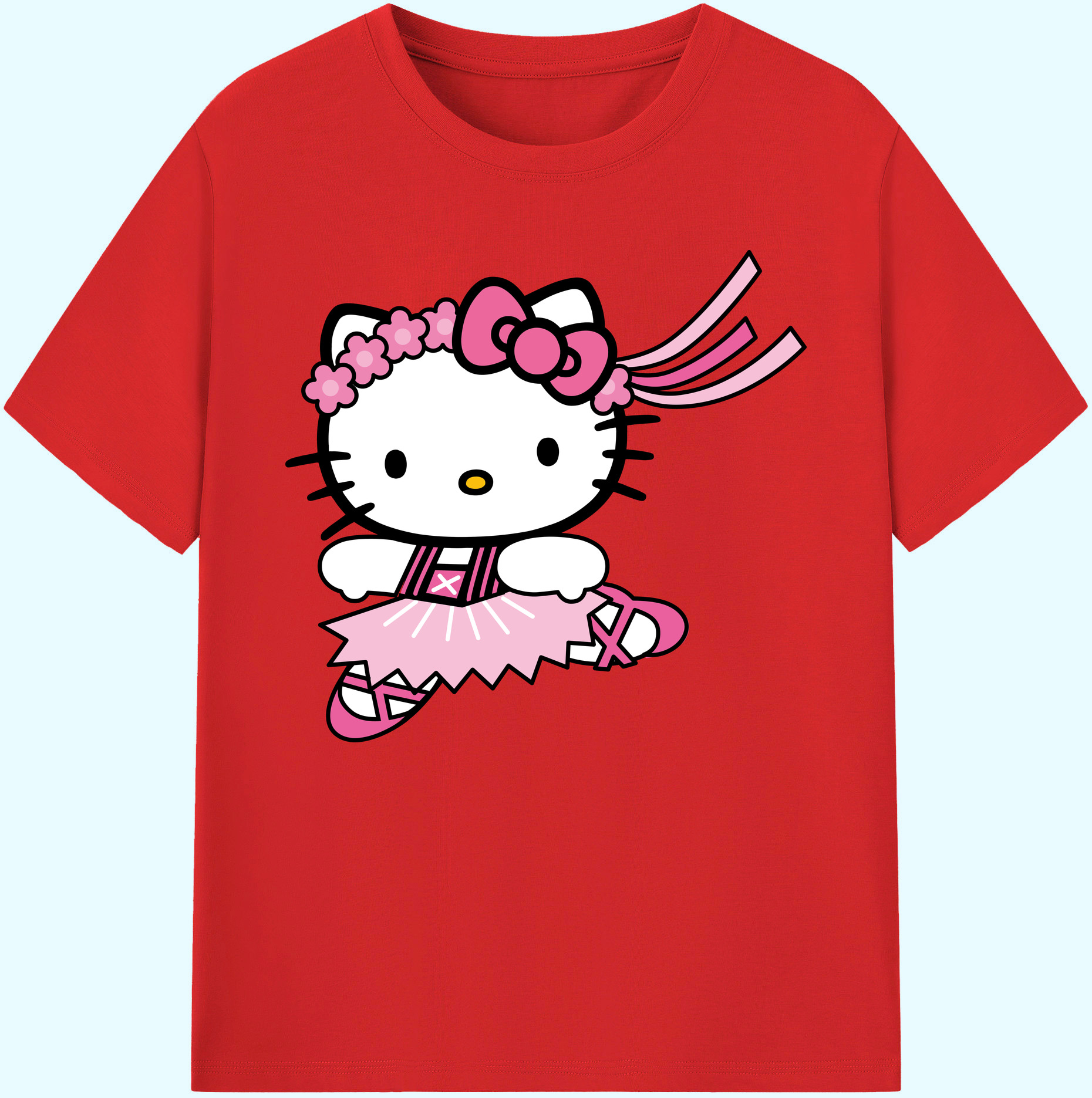 （画像用） Hello Kitty ハローキティ 綿100％ メンズ半袖Tシャツ｜肌触りやわらか＆通気性