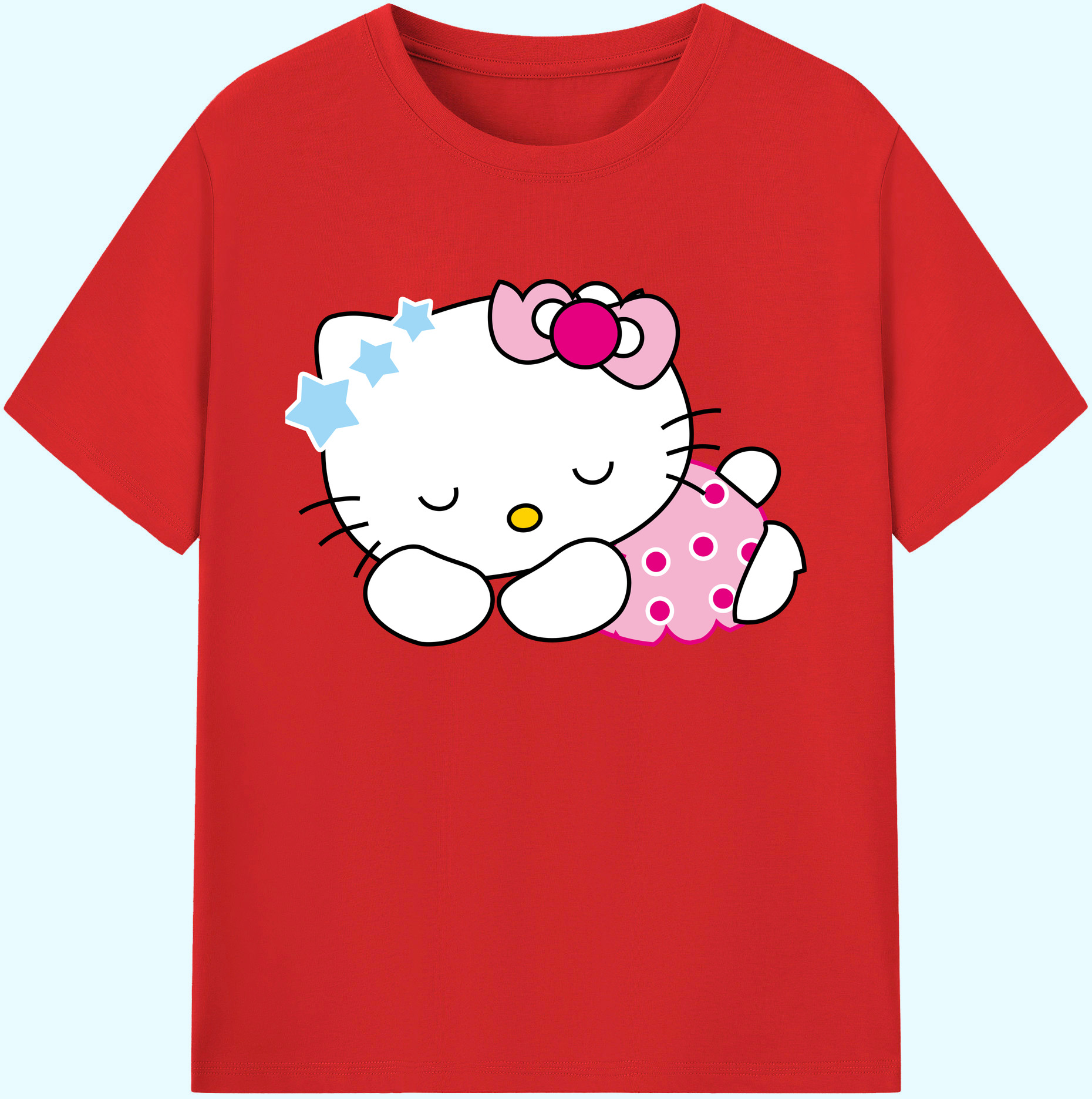 （画像用） Hello Kitty ハローキティ 綿100％ メンズ半袖Tシャツ｜肌触りやわらか＆通気性