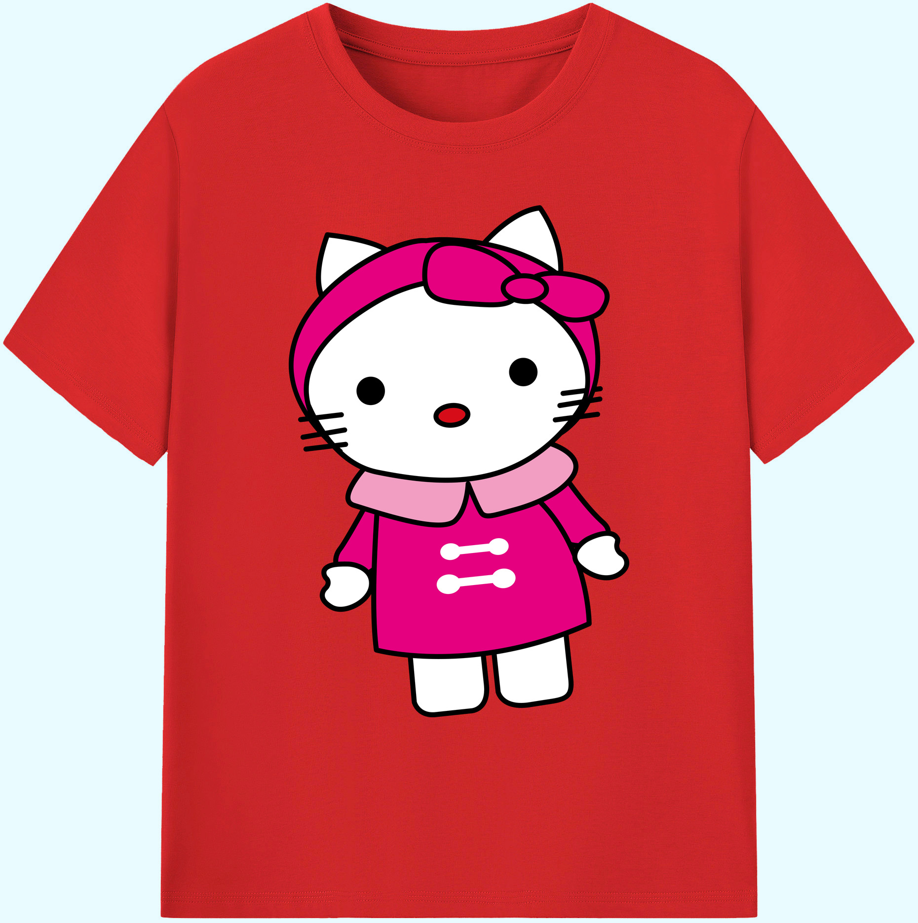（画像用） Hello Kitty ハローキティ 綿100％ メンズ半袖Tシャツ｜肌触りやわらか＆通気性