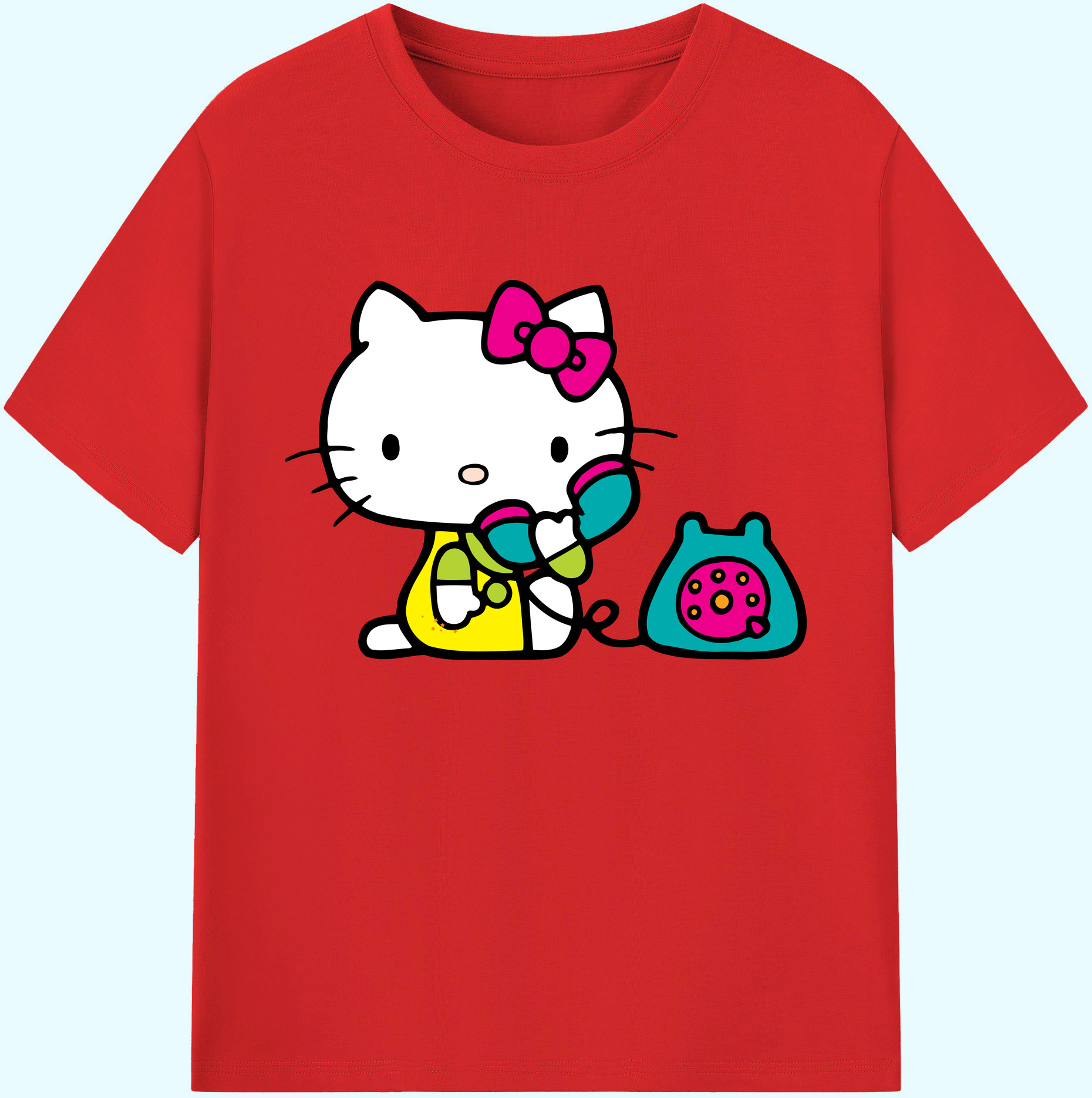 （画像用） Hello Kitty ハローキティ 綿100％ メンズ半袖Tシャツ｜肌触りやわらか＆通気性