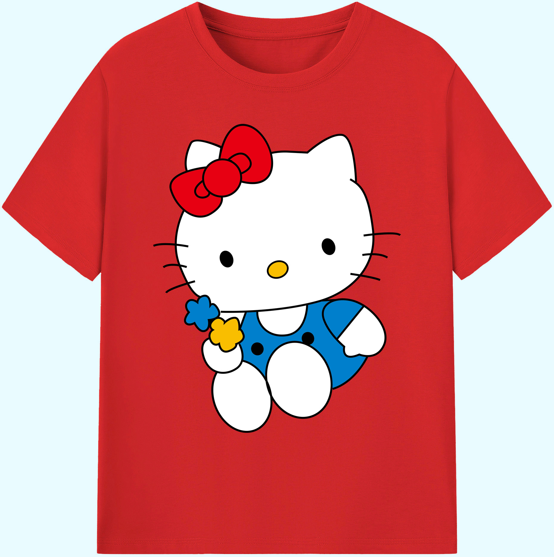 （画像用） Hello Kitty ハローキティ 綿100％ メンズ半袖Tシャツ｜肌触りやわらか＆通気性