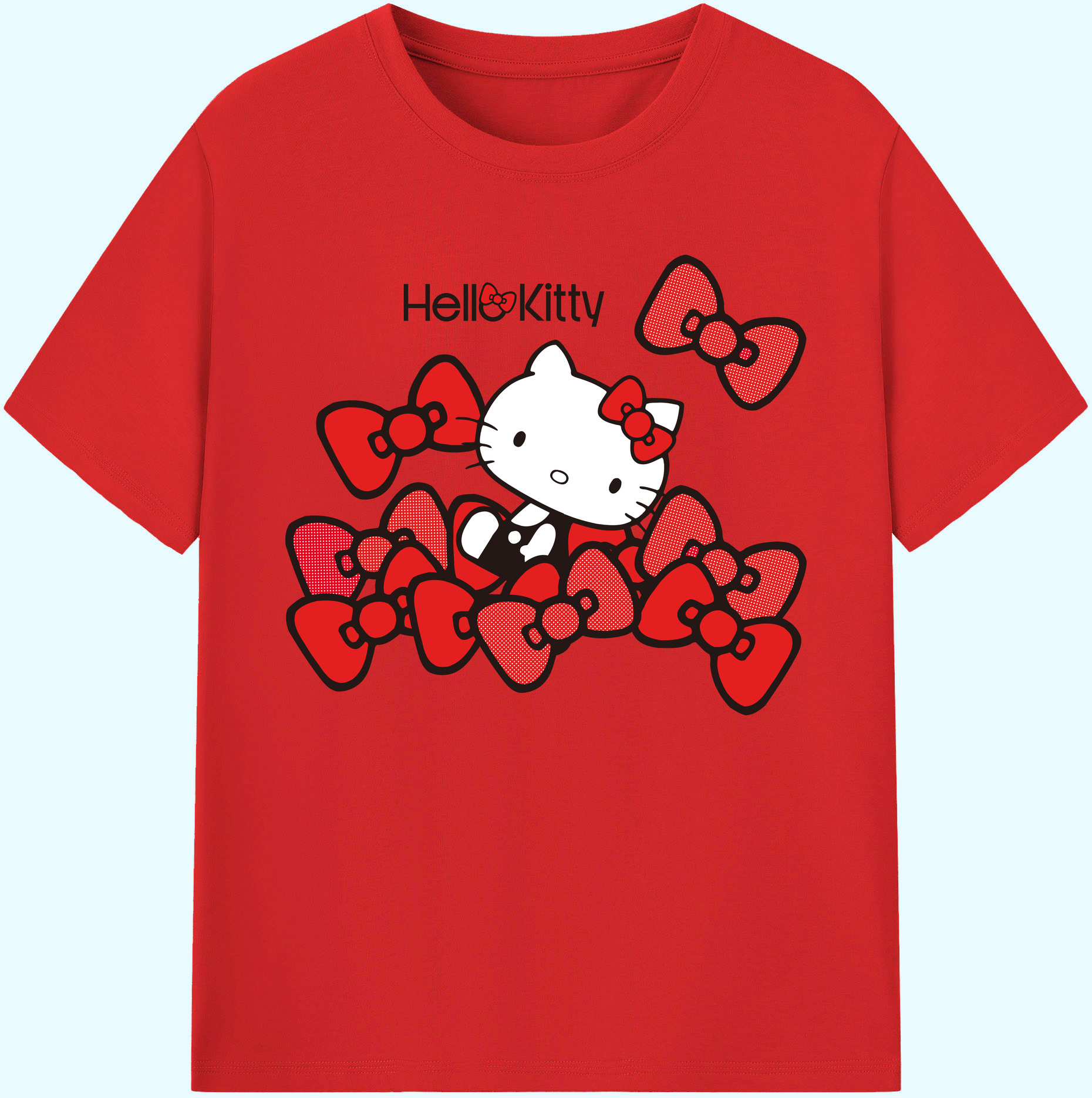 （画像用） Hello Kitty ハローキティ 綿100％ メンズ半袖Tシャツ｜肌触りやわらか＆通気性