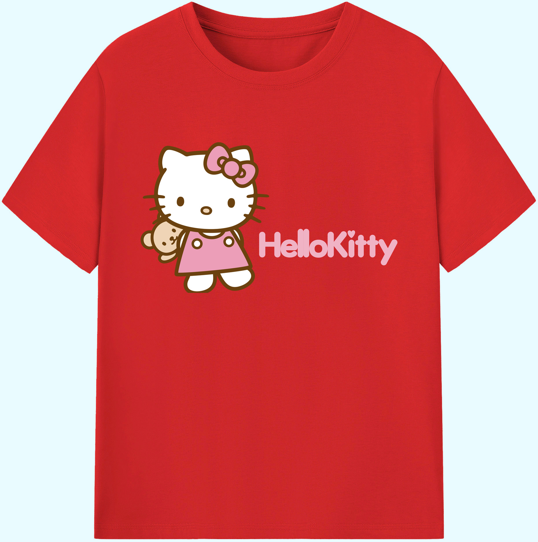 （画像用） Hello Kitty ハローキティ 綿100％ メンズ半袖Tシャツ｜肌触りやわらか＆通気性